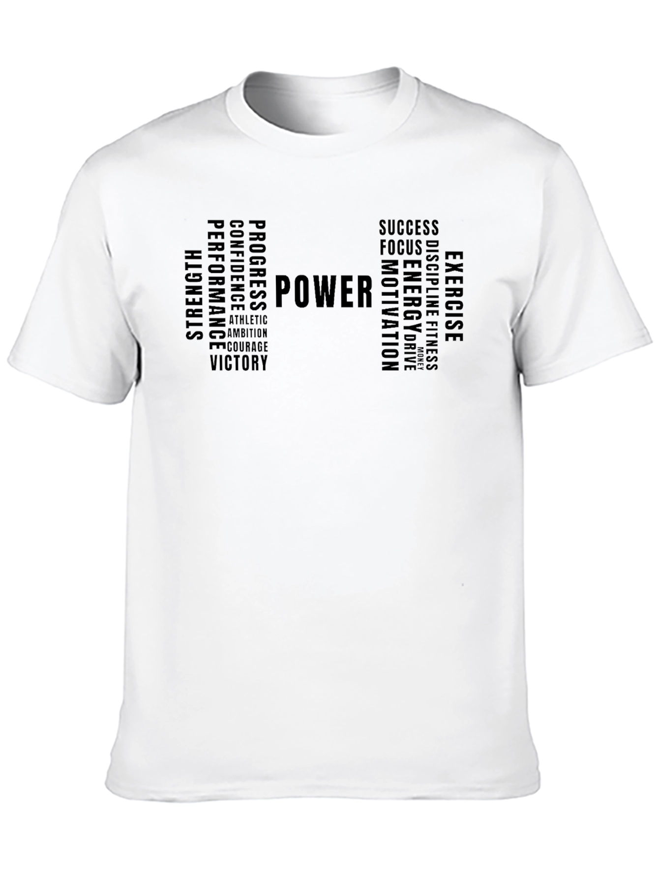 Motivational Power T-Shirt - Black Gym Workout Tee