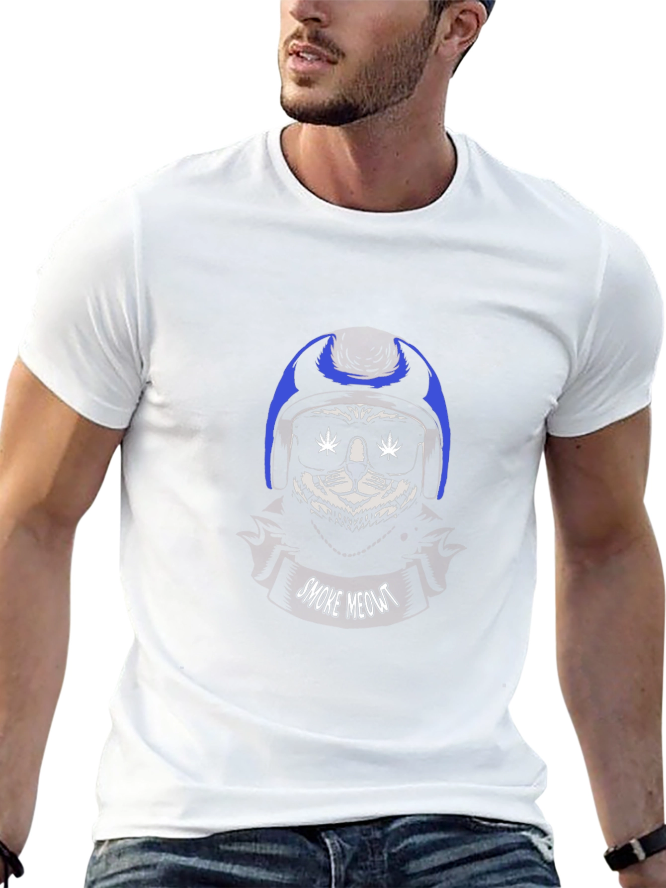 Smoke Meow T-Shirt - Cat with Sunglasses