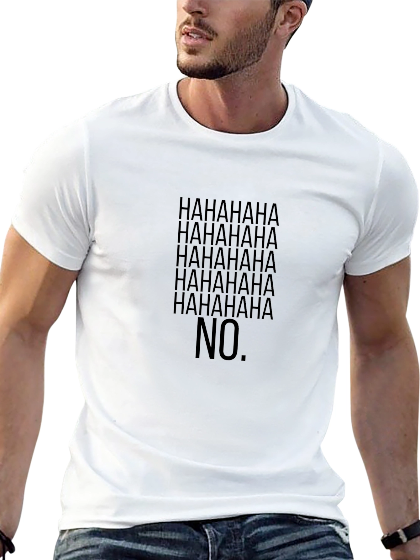 HAHAHA No T-Shirt - Black Graphic Tee