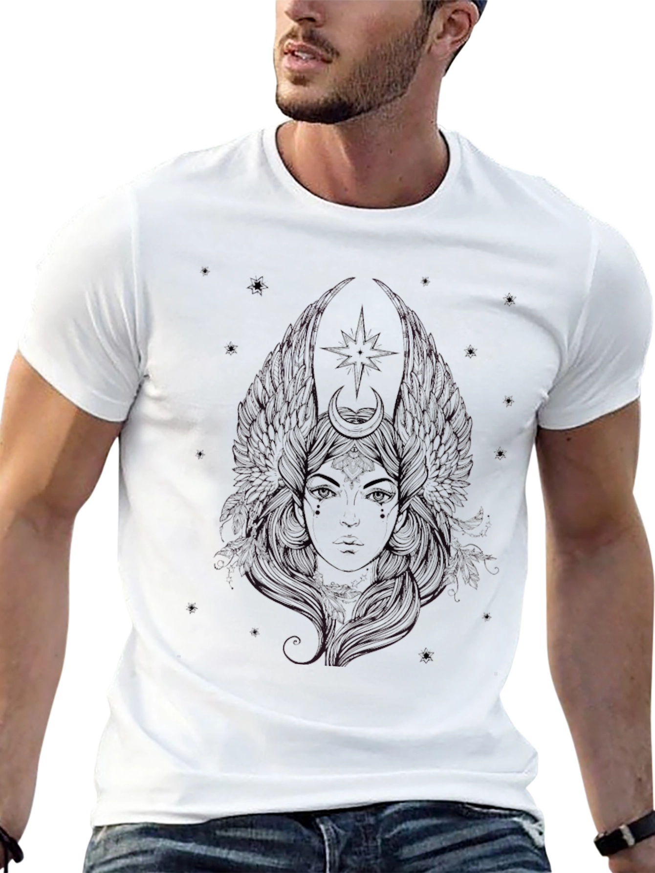 Mystic Goddess Graphic Tee - Black T-Shirt