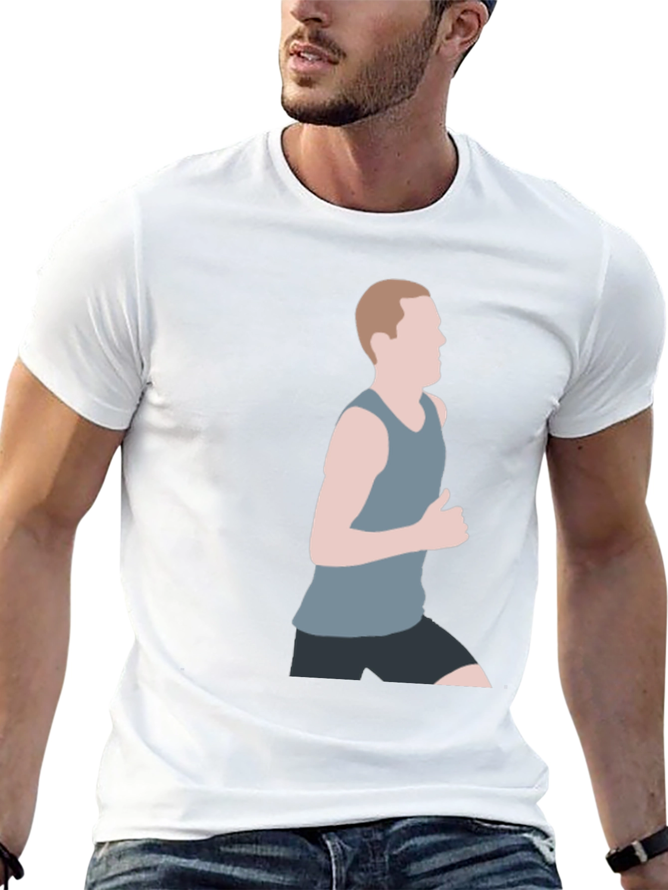 Mens Graphic T-Shirt - Running Silhouette Design