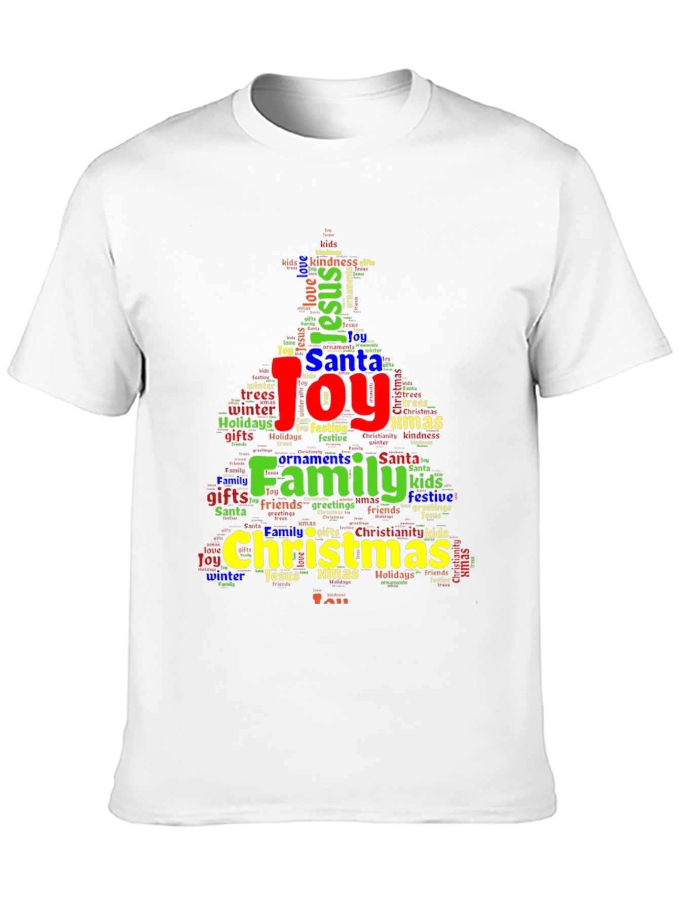 Christmas Word Art Tree Graphic Tee