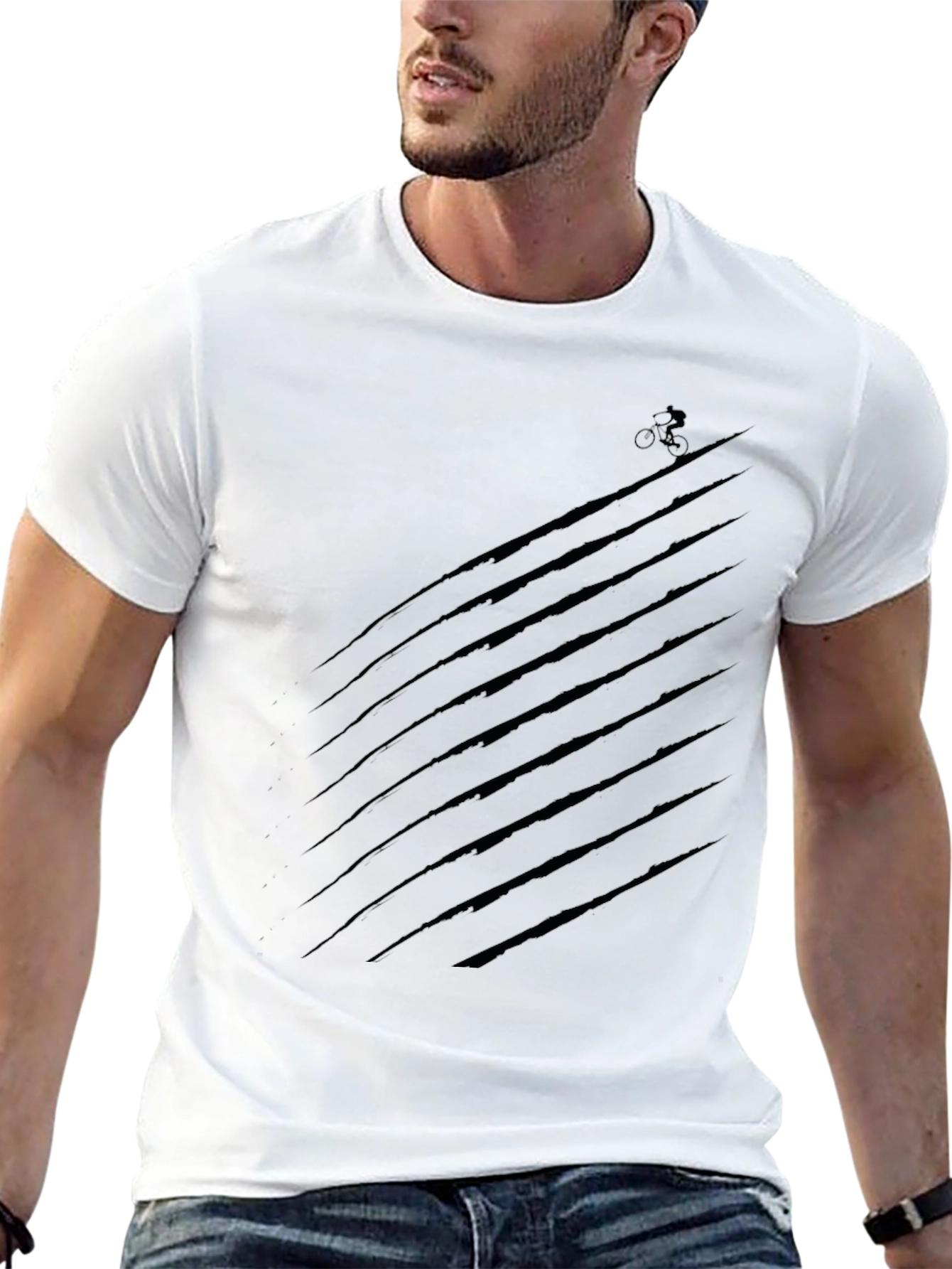 Mens Black Graphic Tee - Mountain Biker