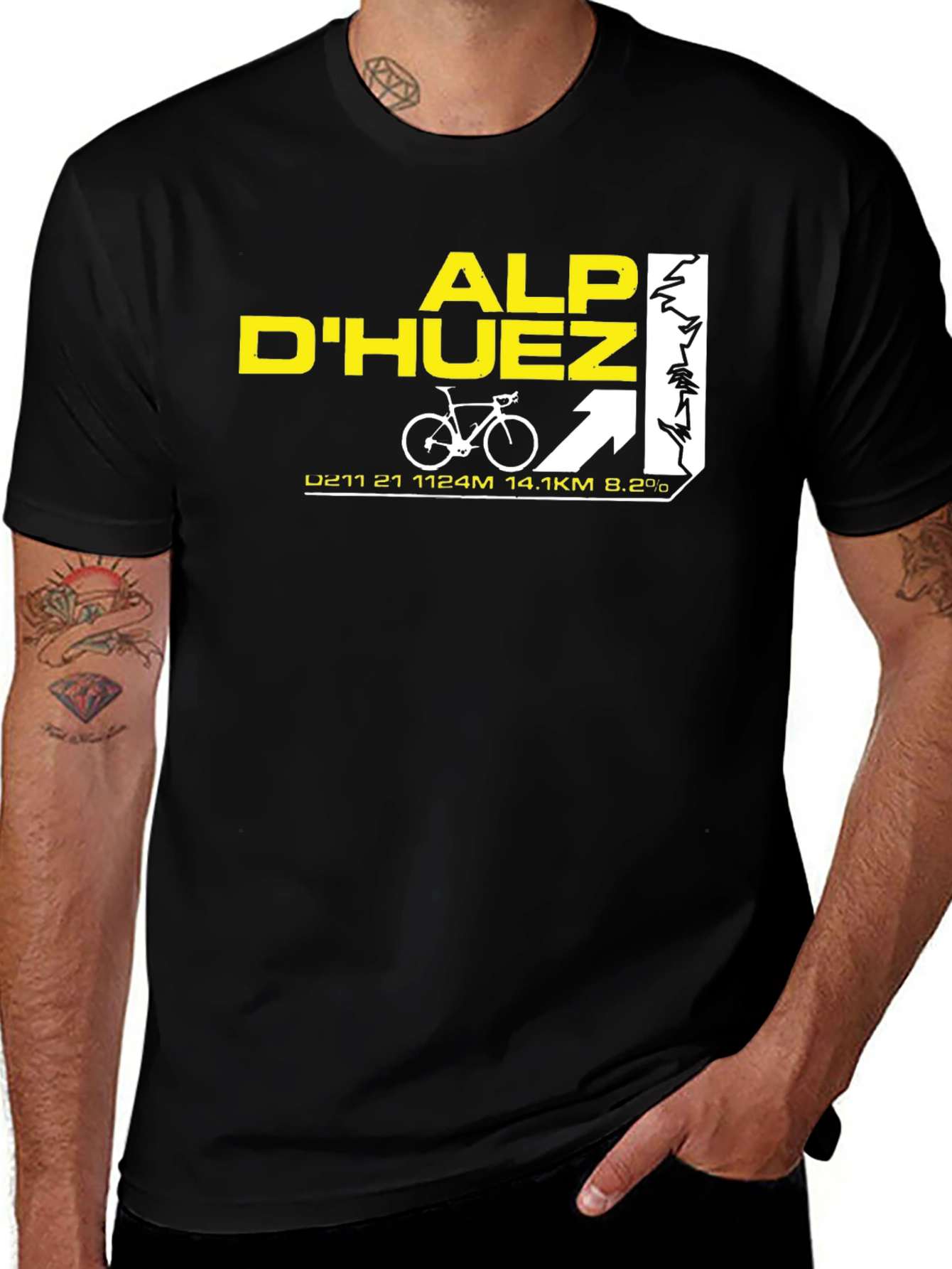 Alp DHuez Cycling T-Shirt - Mountain Climb Tee