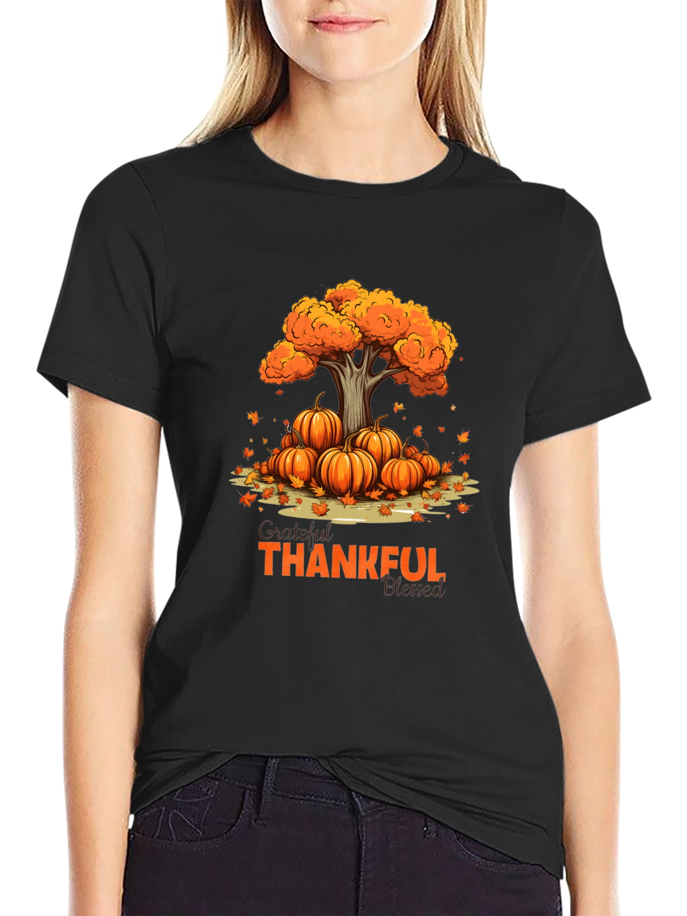 Grateful Thankful Blessed Fall T-Shirt