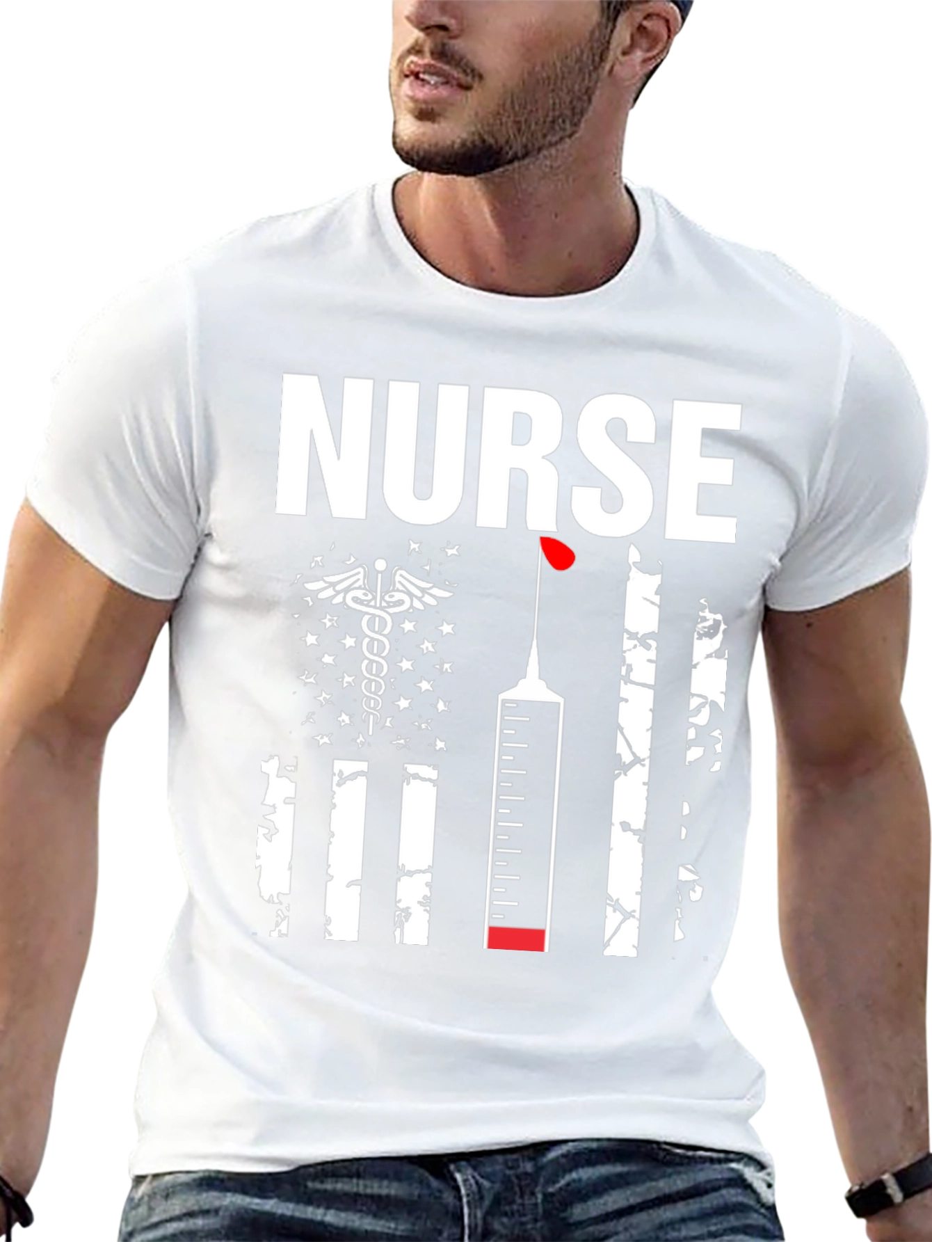 Nurse American Flag Graphic Tee