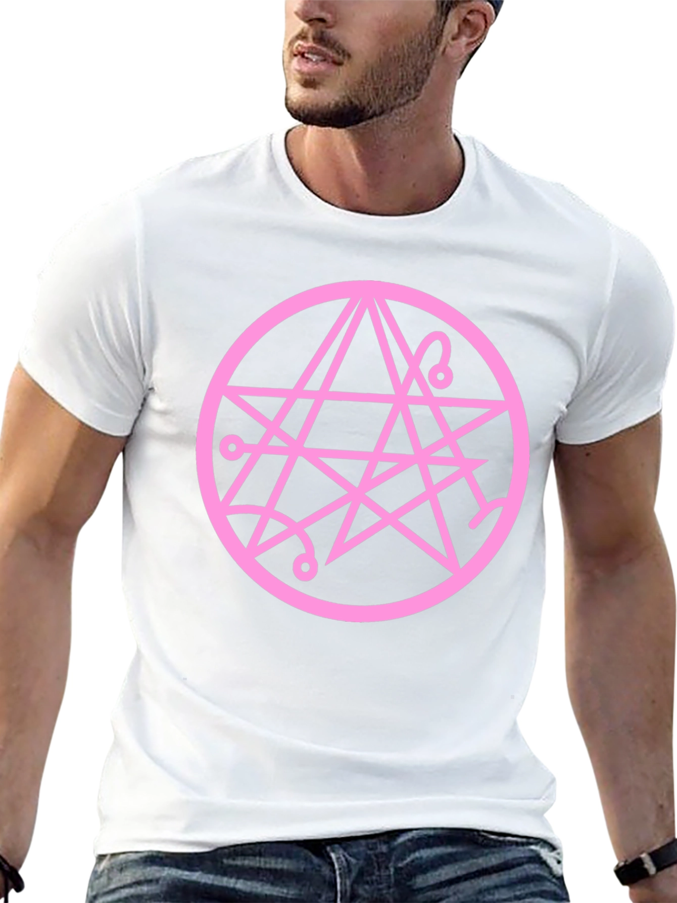 Occult Symbol Graphic Tee - Soft Black Cotton