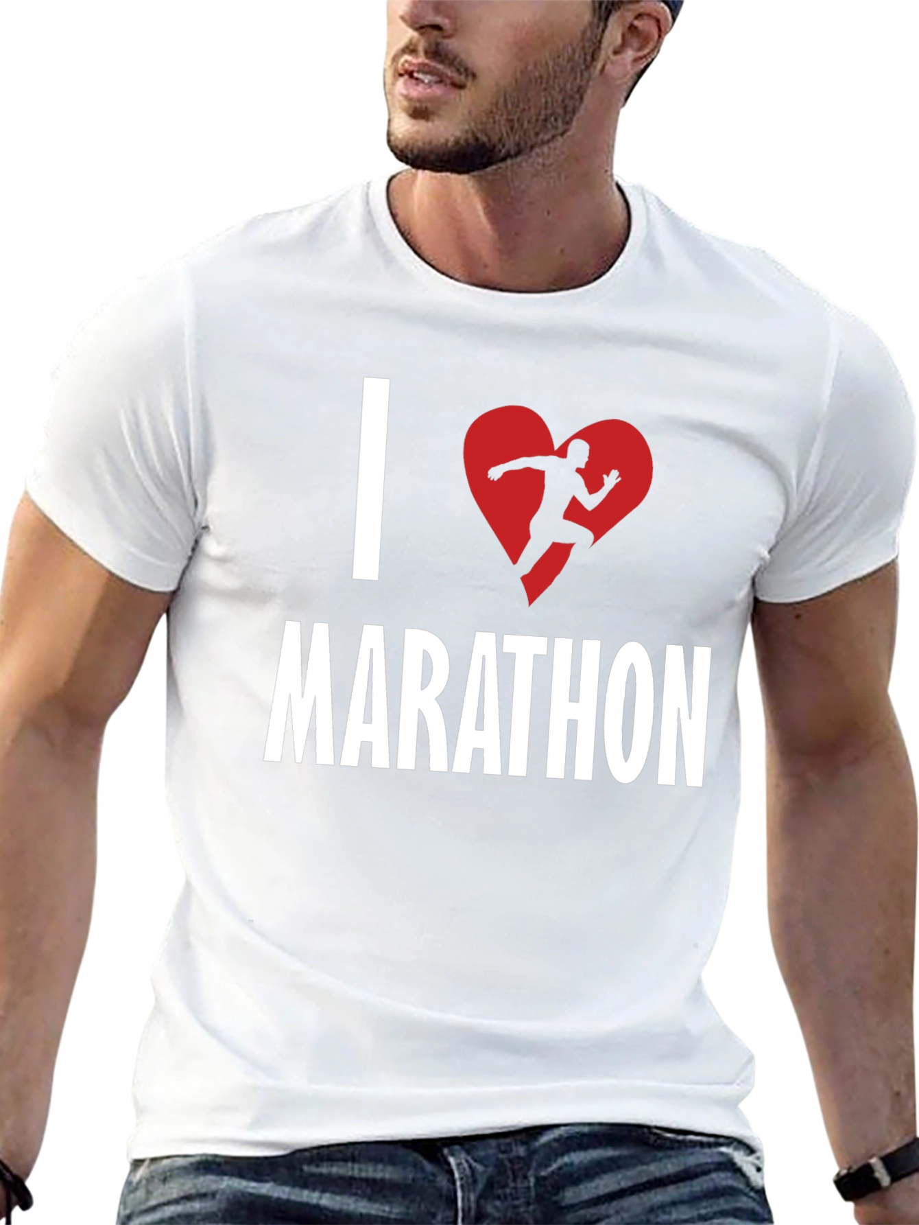 I Heart Marathon Black Graphic T-Shirt