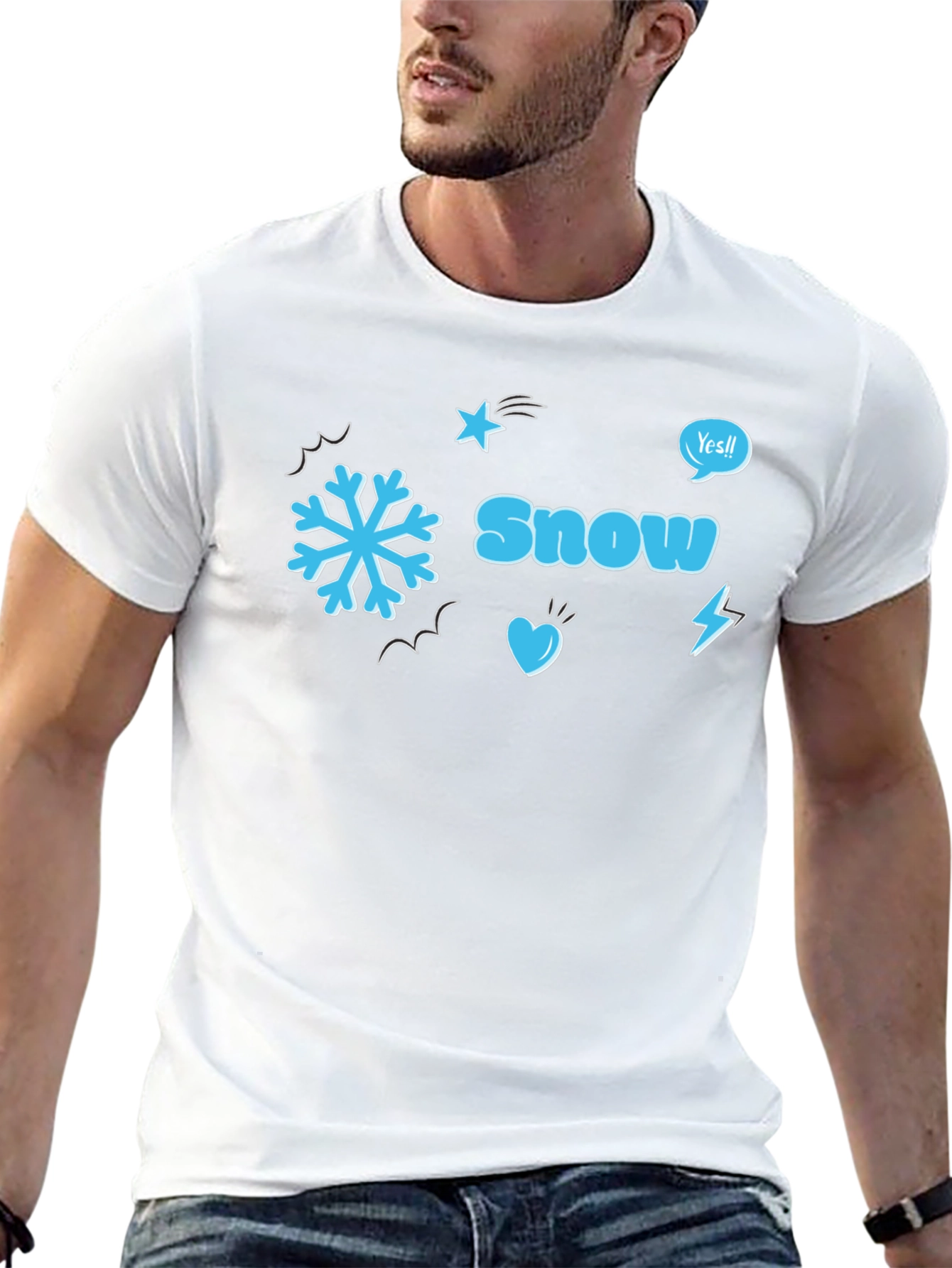 Snow Graphic Black T-Shirt