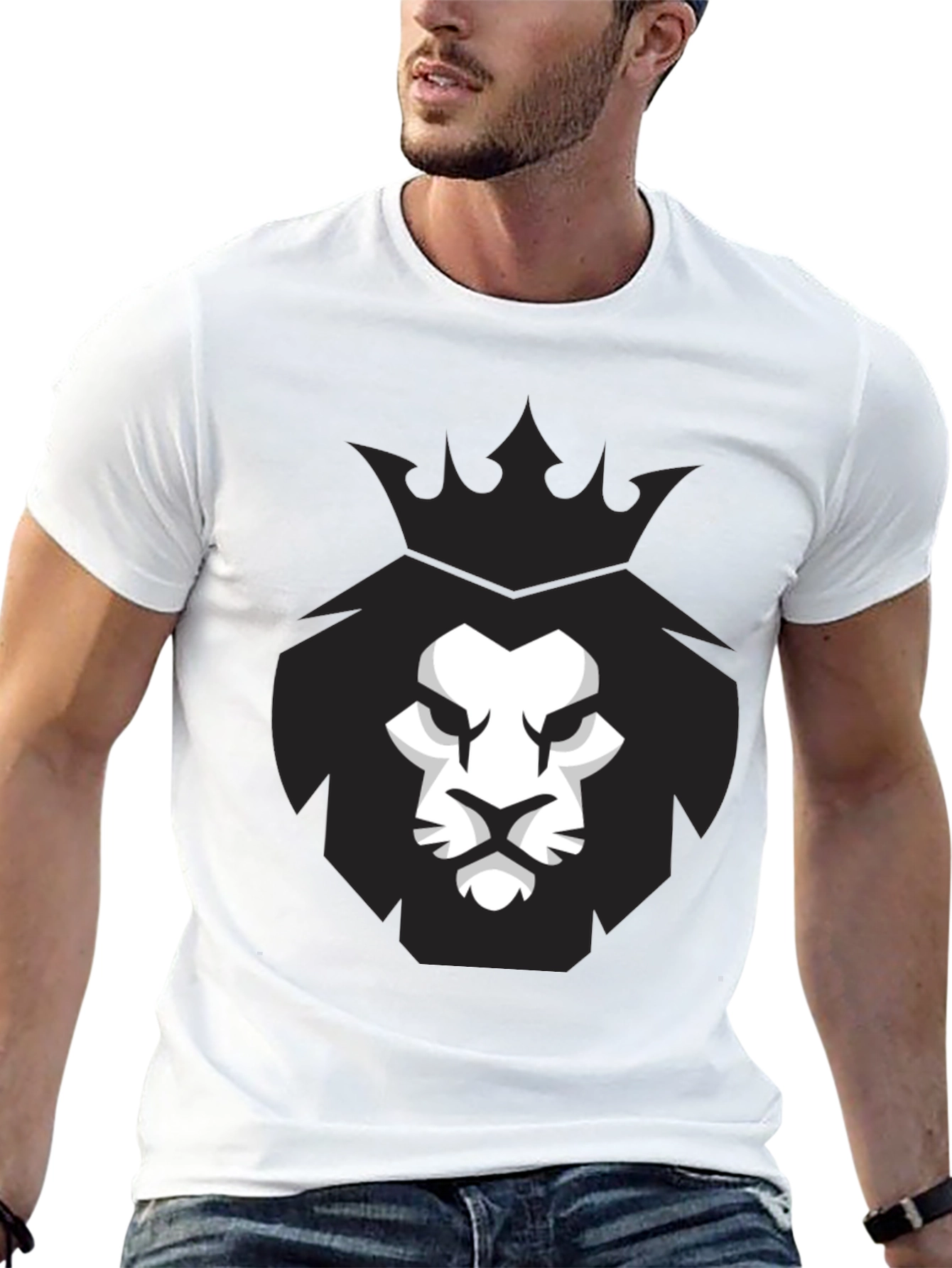 King Lion Graphic Tee - Black Cotton T-Shirt