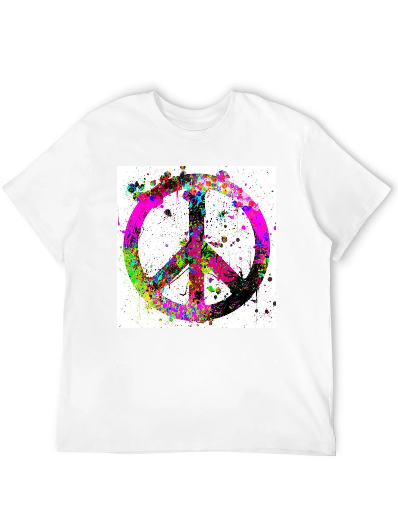 Peace Sign Graphic T-Shirt - Stylish Black Tee