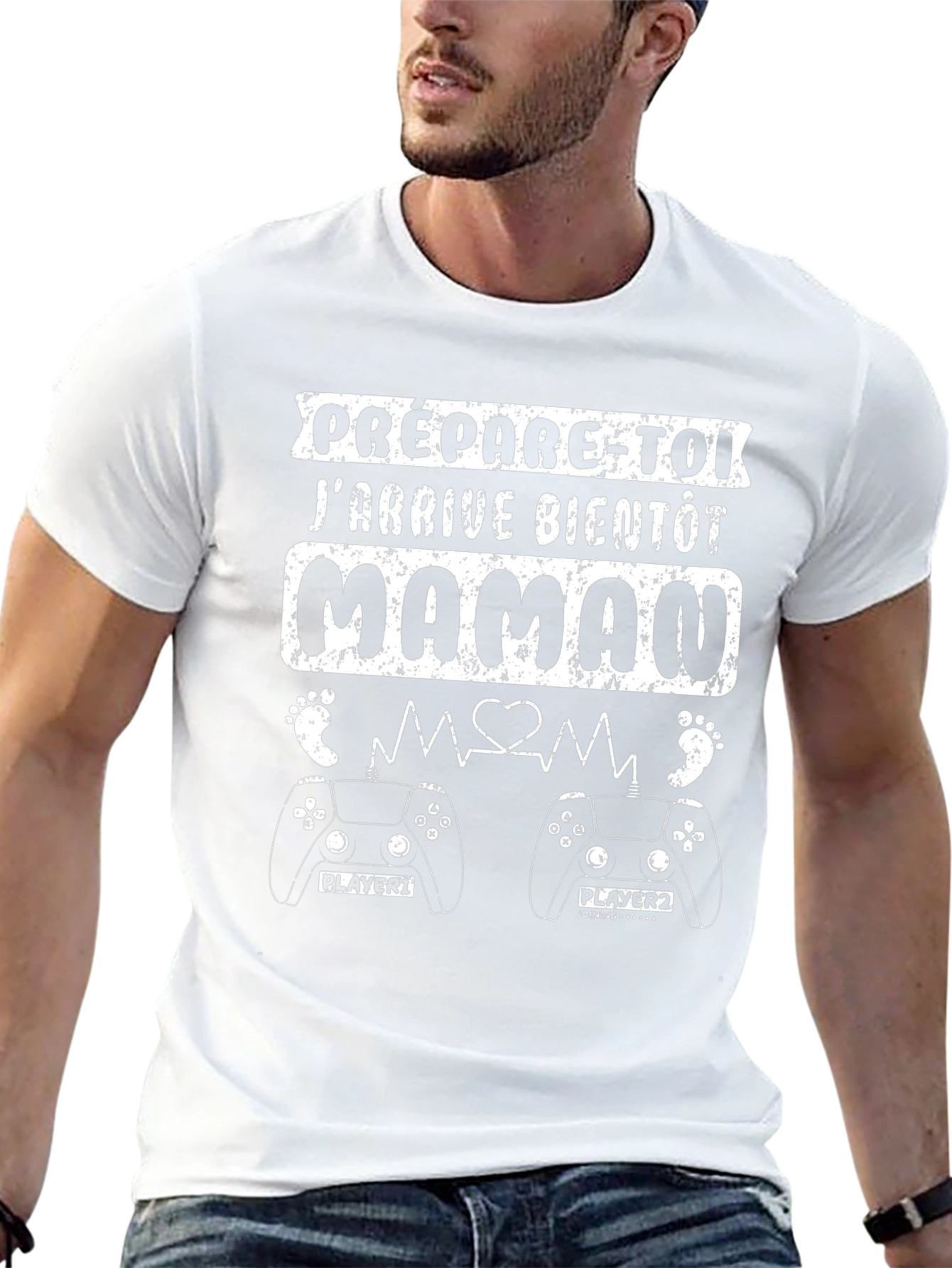 Prepárate Maman Black T-Shirt - Gamer Baby Announcement
