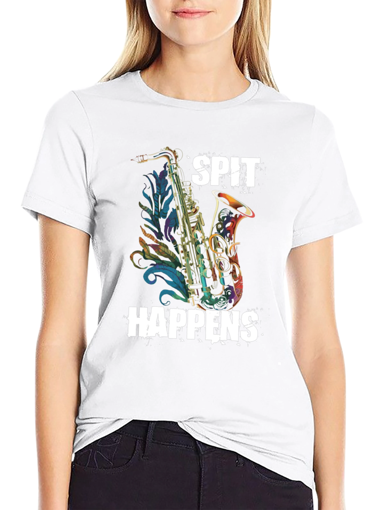 Spit Happens Saxophone Graphic Tee