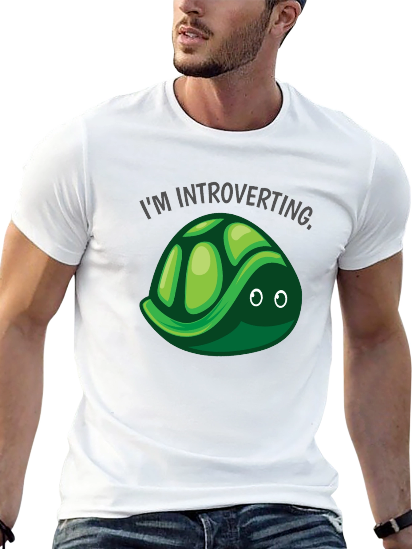 Introverting Turtle T-Shirt - Black Cotton Tee