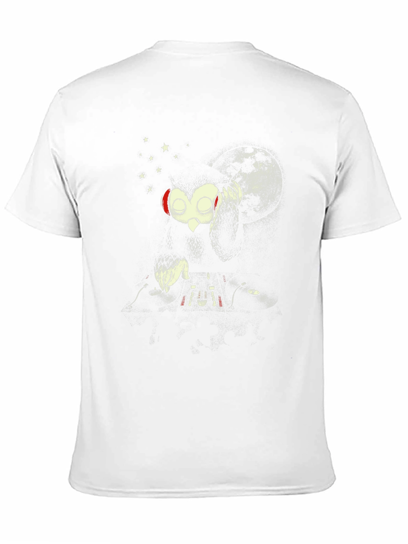DJ Owl Graphic Tee - Black Cotton T-Shirt