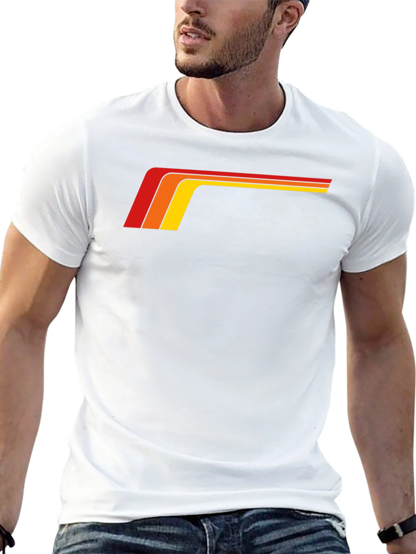 Retro Stripe Graphic Tee - Classic Style
