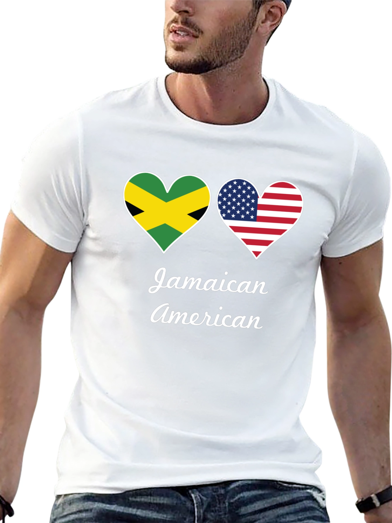 Jamaican American Flag Heart T-Shirt