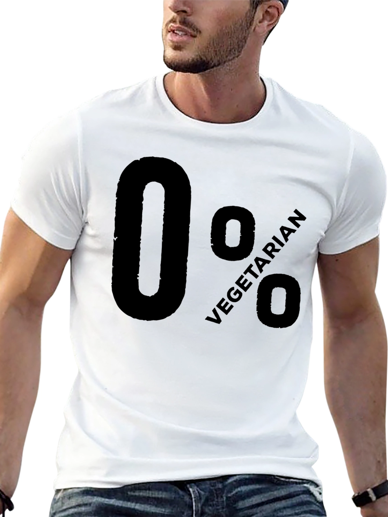 Humorous 0% Vegetarian Graphic T-Shirt