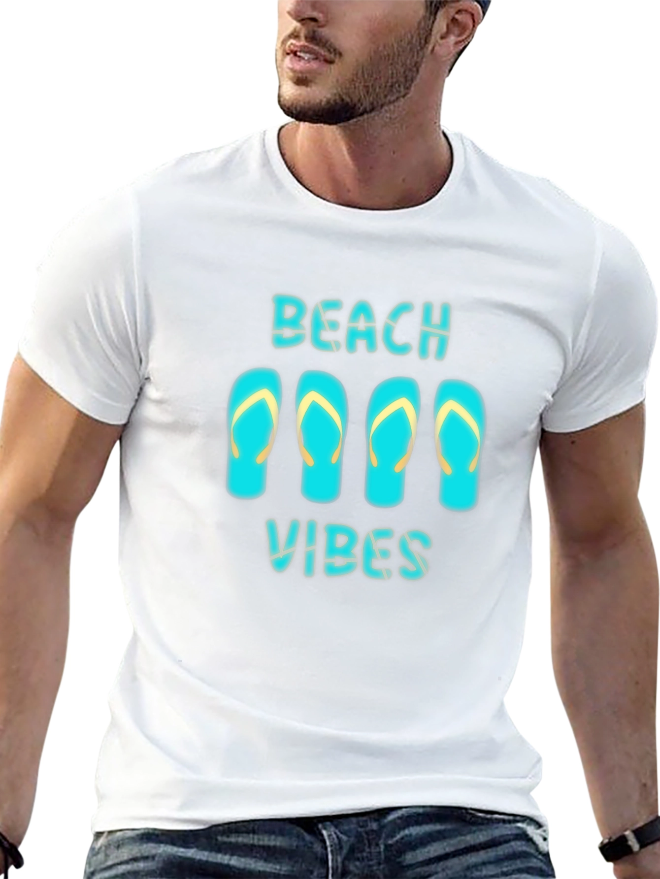 Beach Vibes Black Graphic T-Shirt