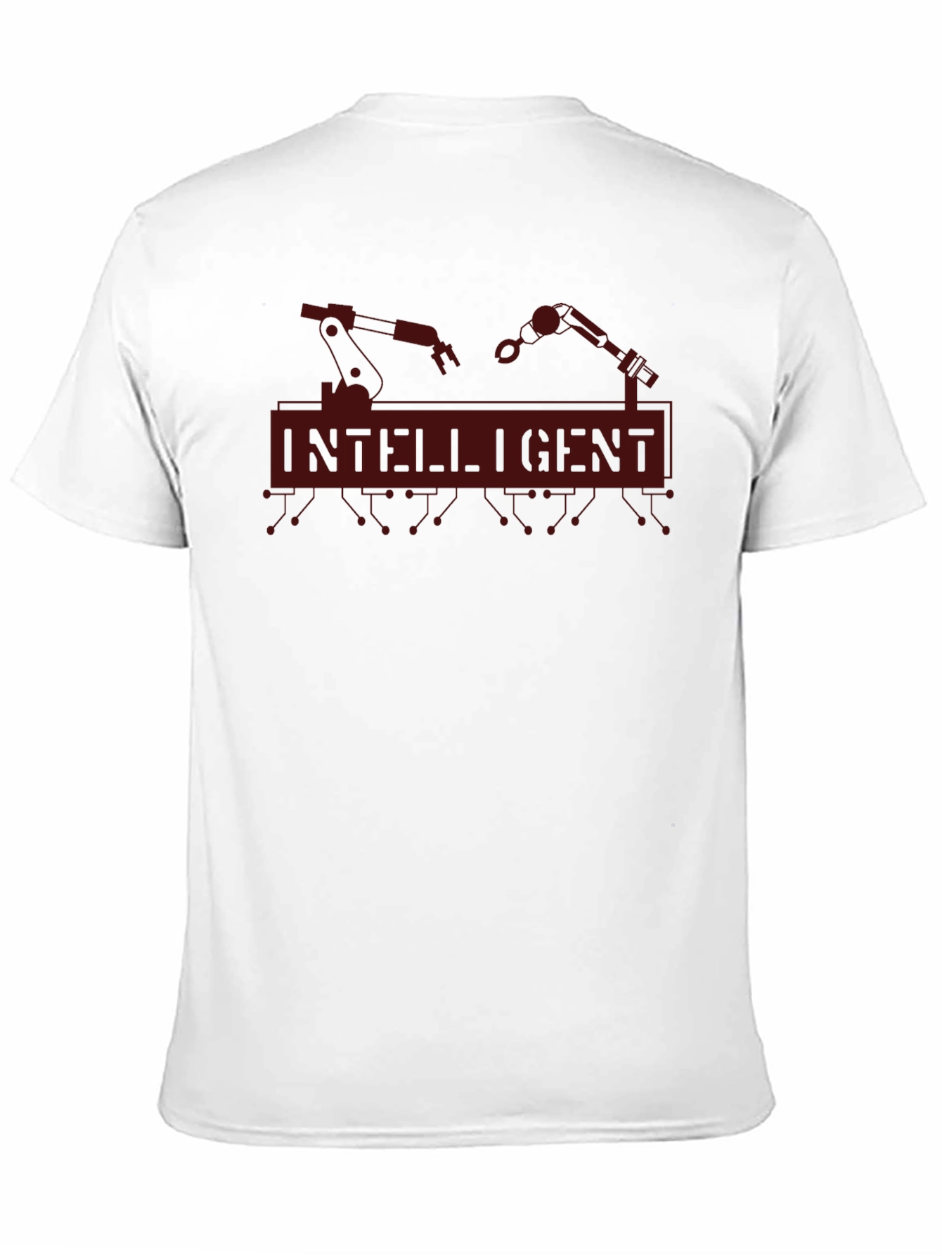 Intelligent Robot Arm Graphic Print Black T-Shirt