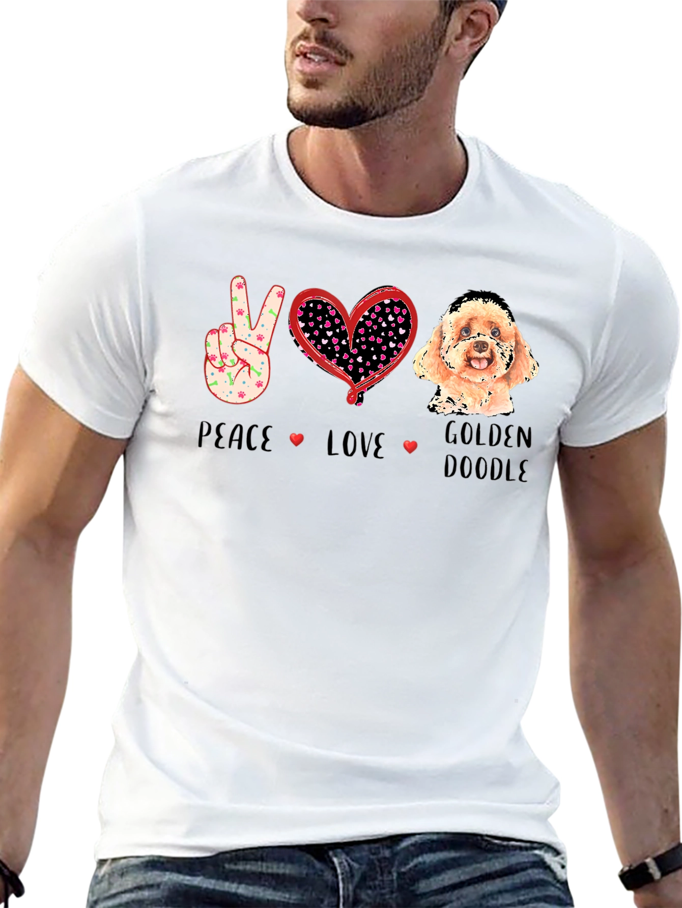 Peace Love Golden Doodle T-Shirt