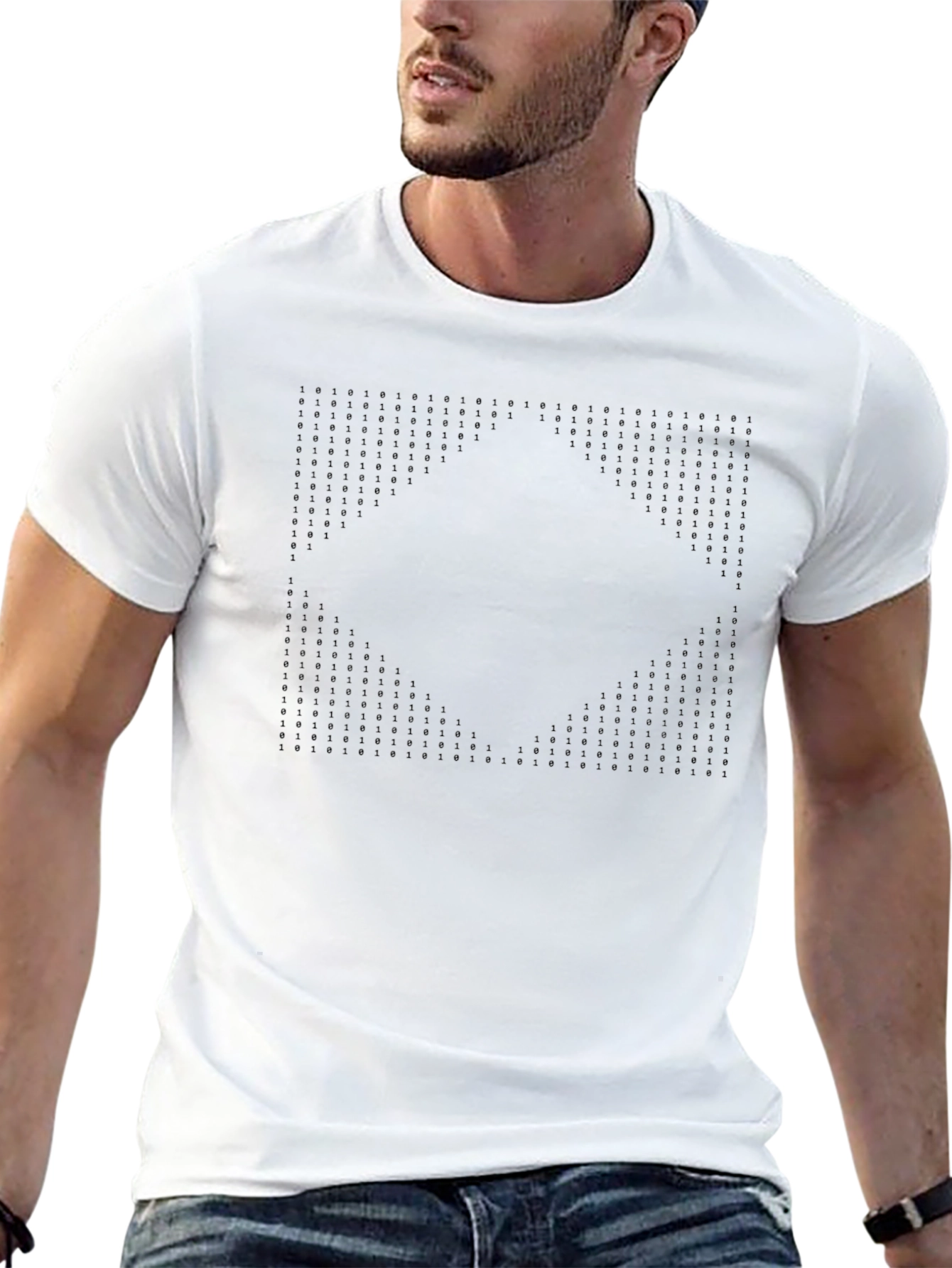 Abstract Matrix Tee - Black Graphic Print Shirt