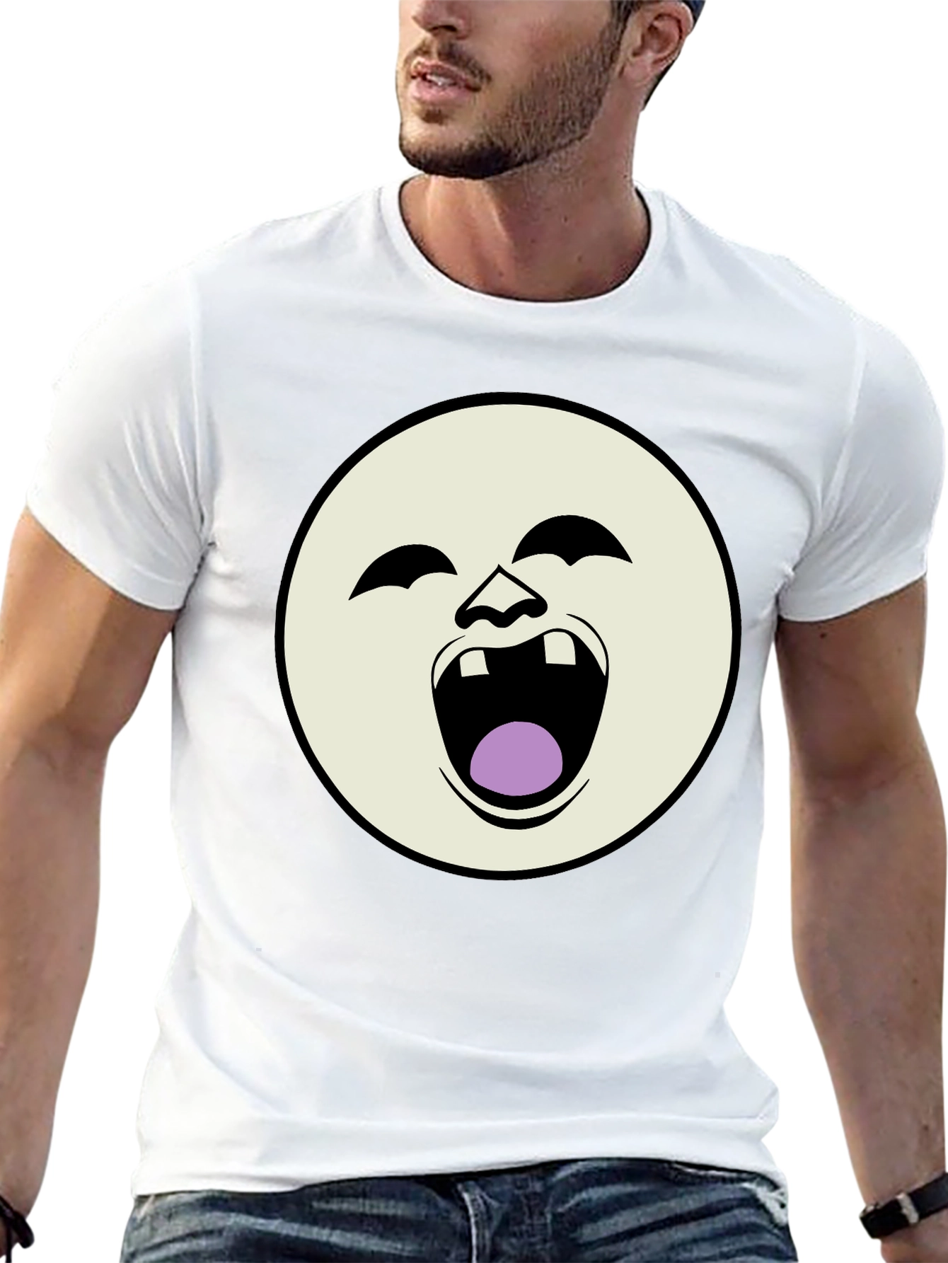 Laughing Face Graphic Black T-Shirt