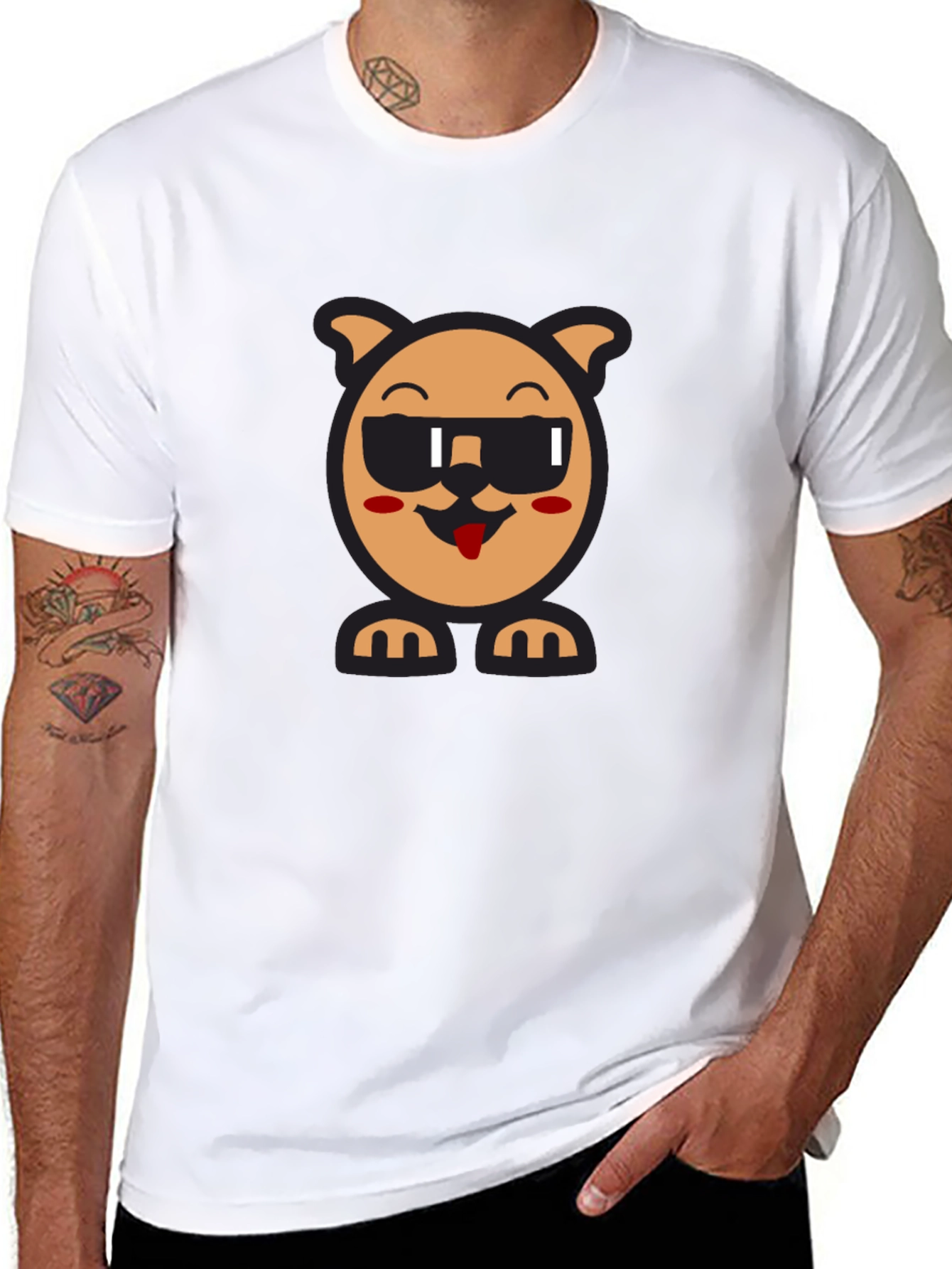 Cool Dog Graphic Tee - Black Unisex Shirt