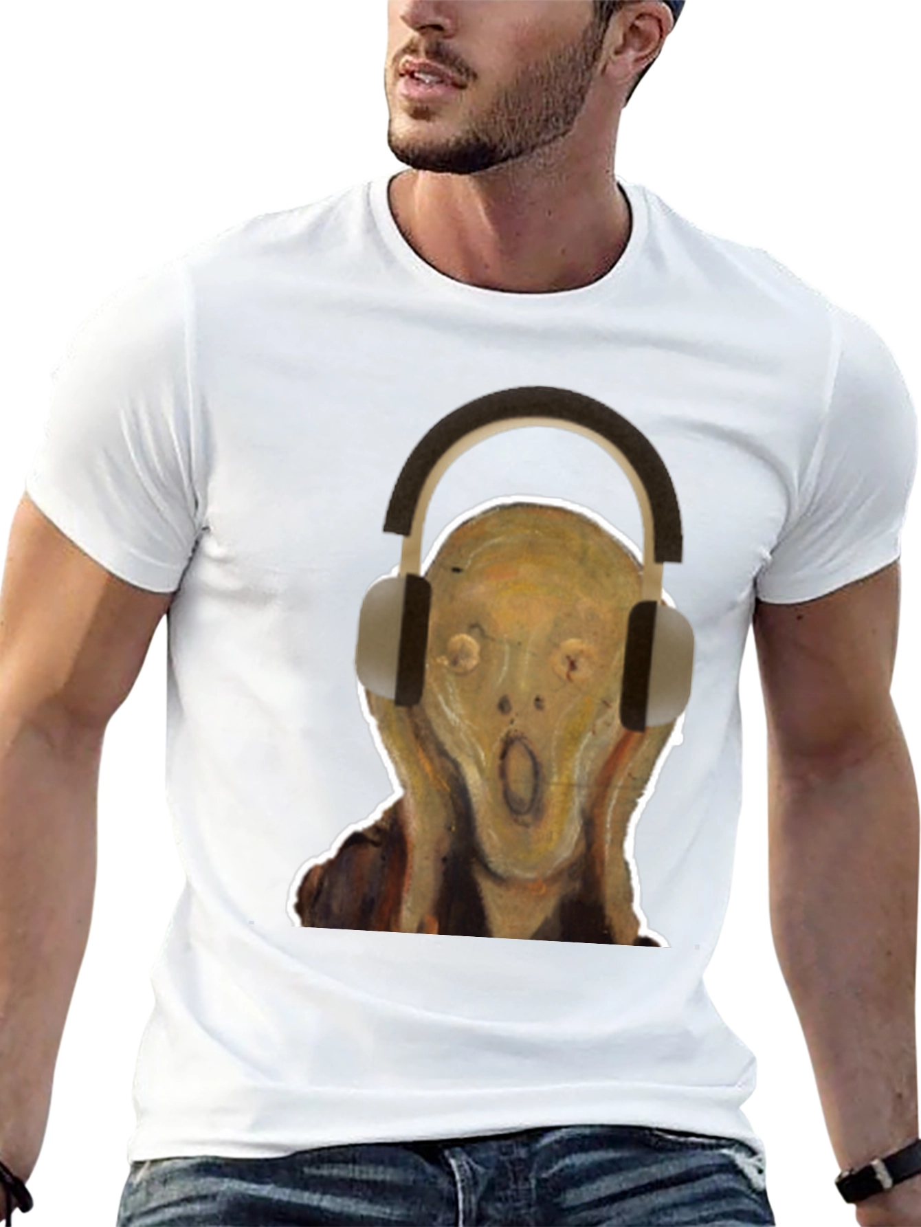 Scream Headphones Graphic Tee - Black Cotton T-Shirt