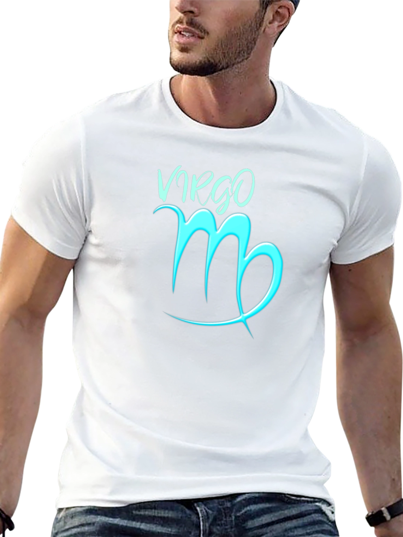 Virgo Zodiac Sign Graphic Tee - Black Cotton Blend