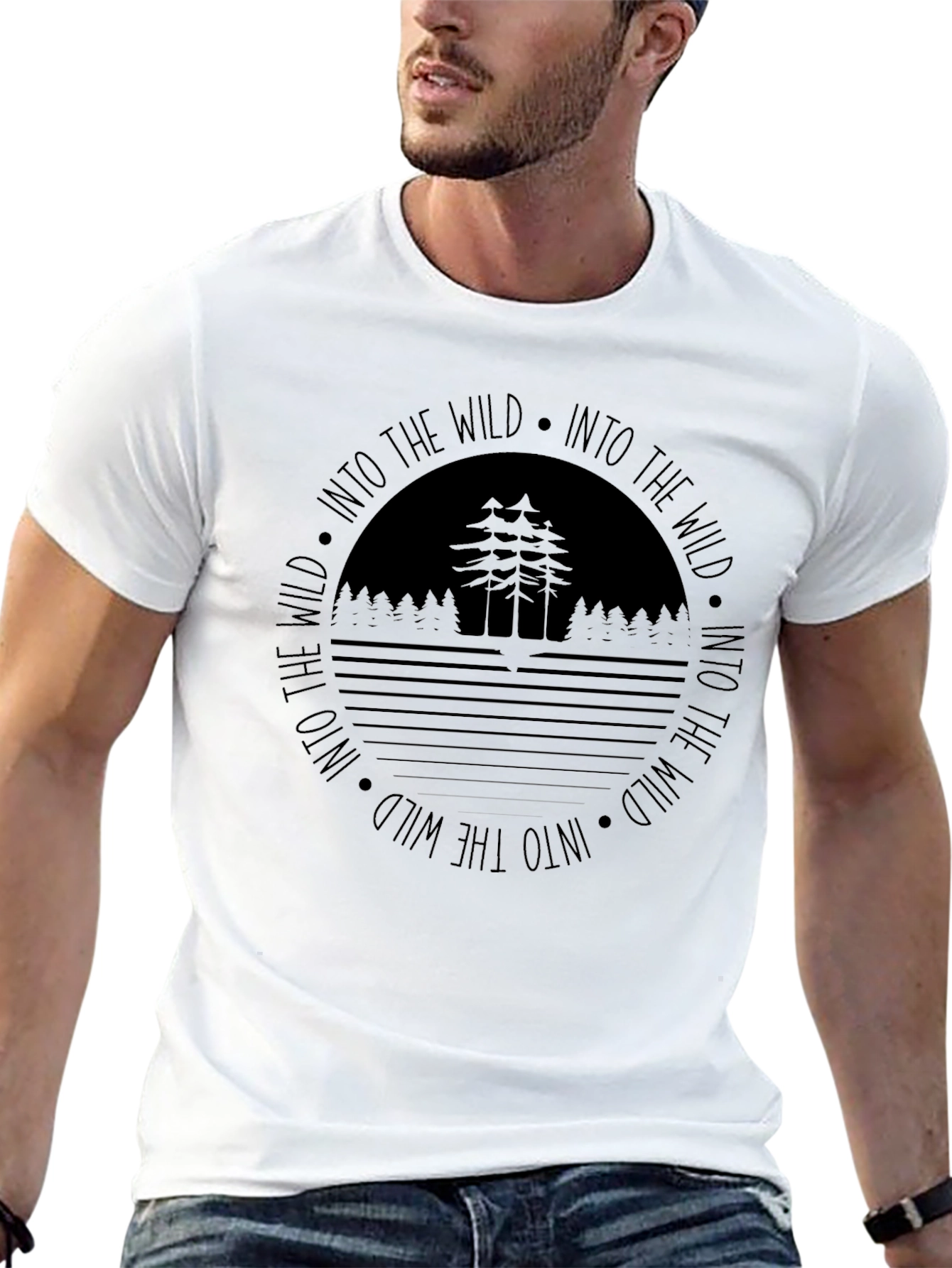Into The Wild Graphic Black T-Shirt