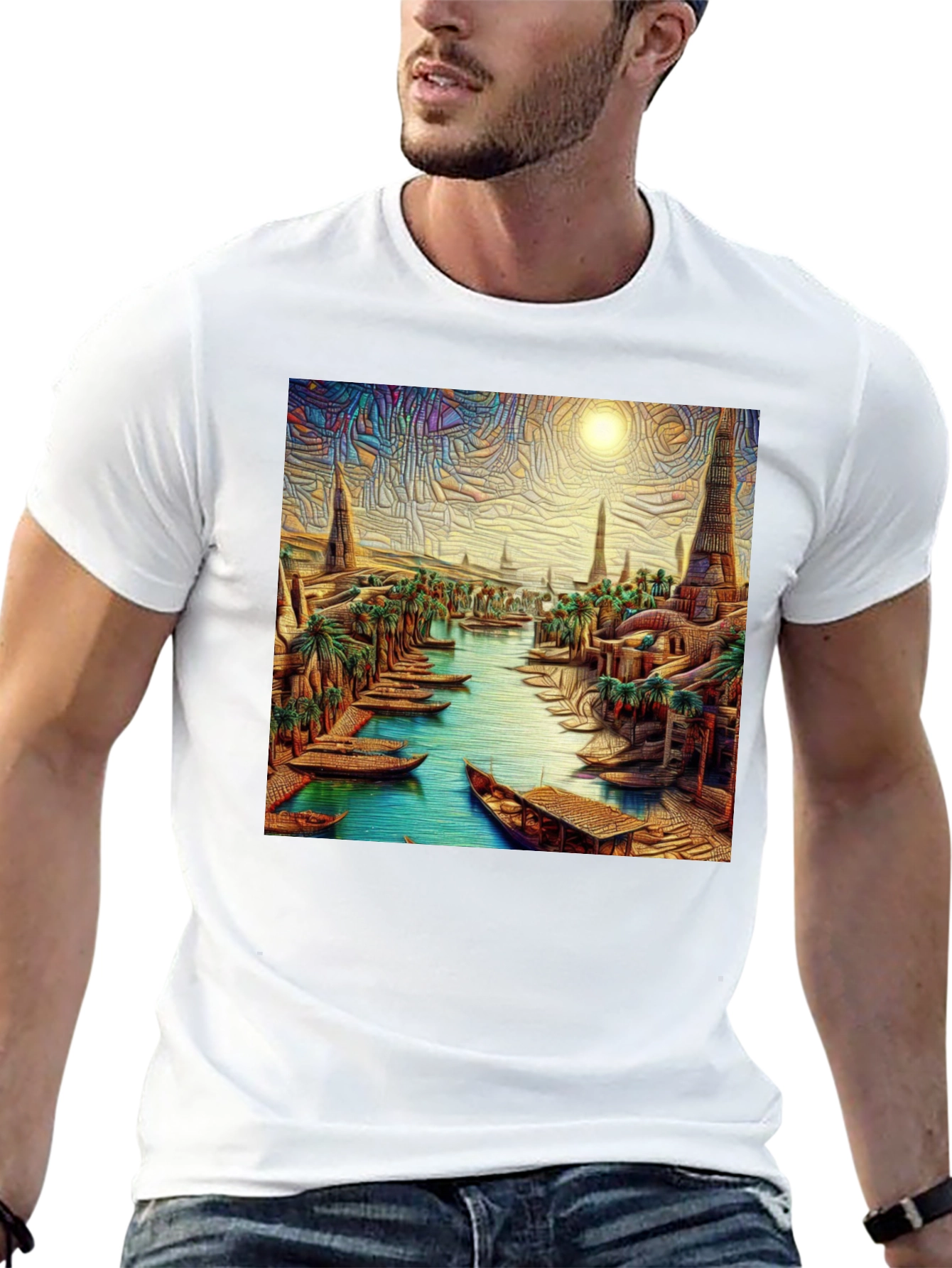 Ancient City River Black T-Shirt