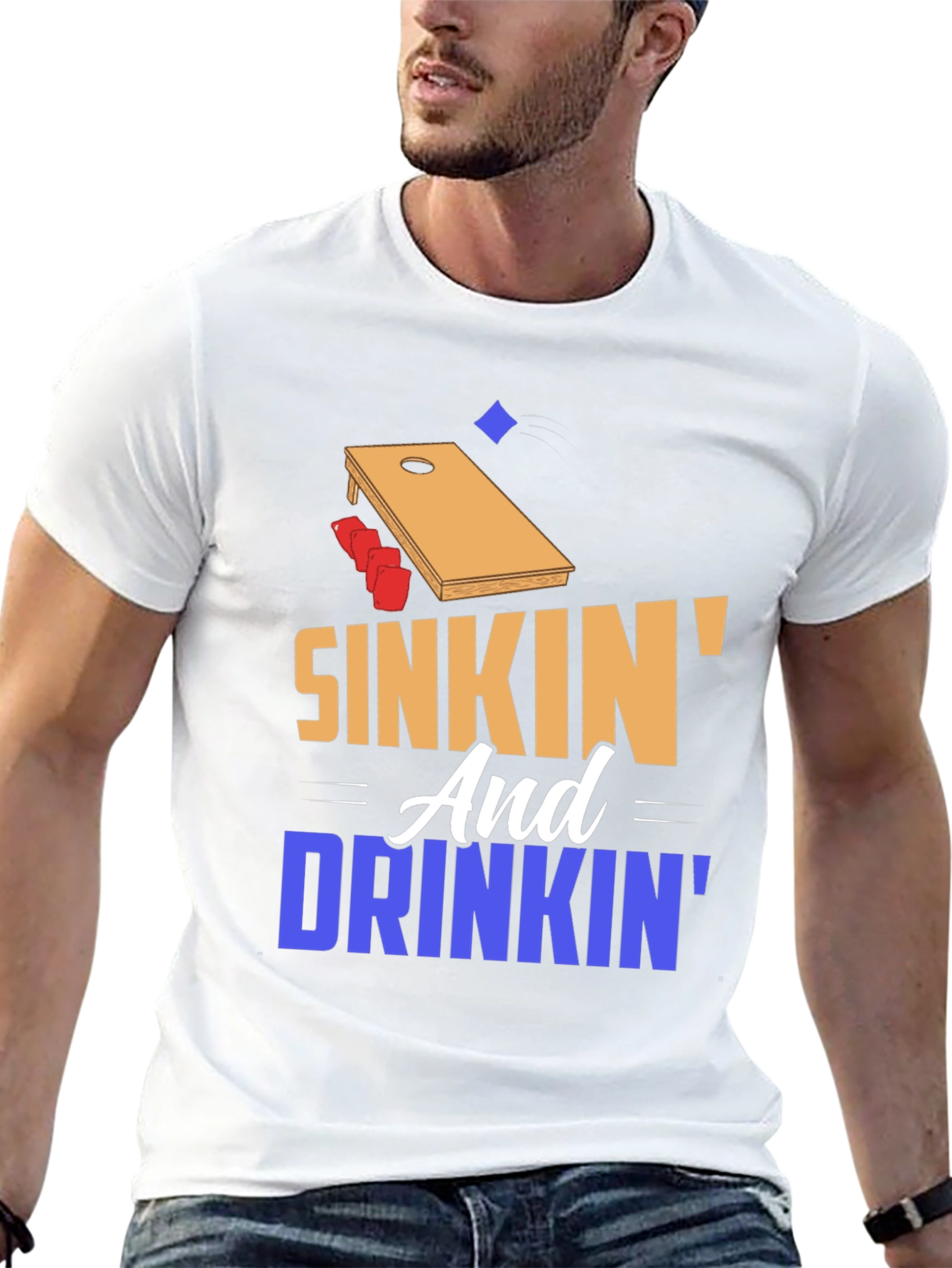 Sinkin and Drinkin Cornhole T-Shirt