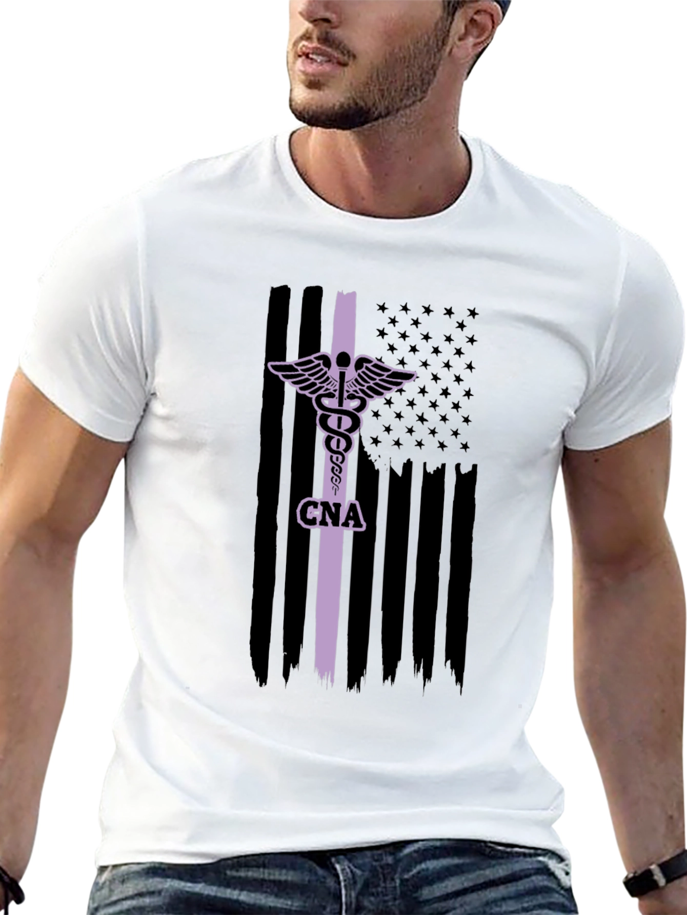 CNA American Flag T-Shirt - Certified Nursing Assistant Pride