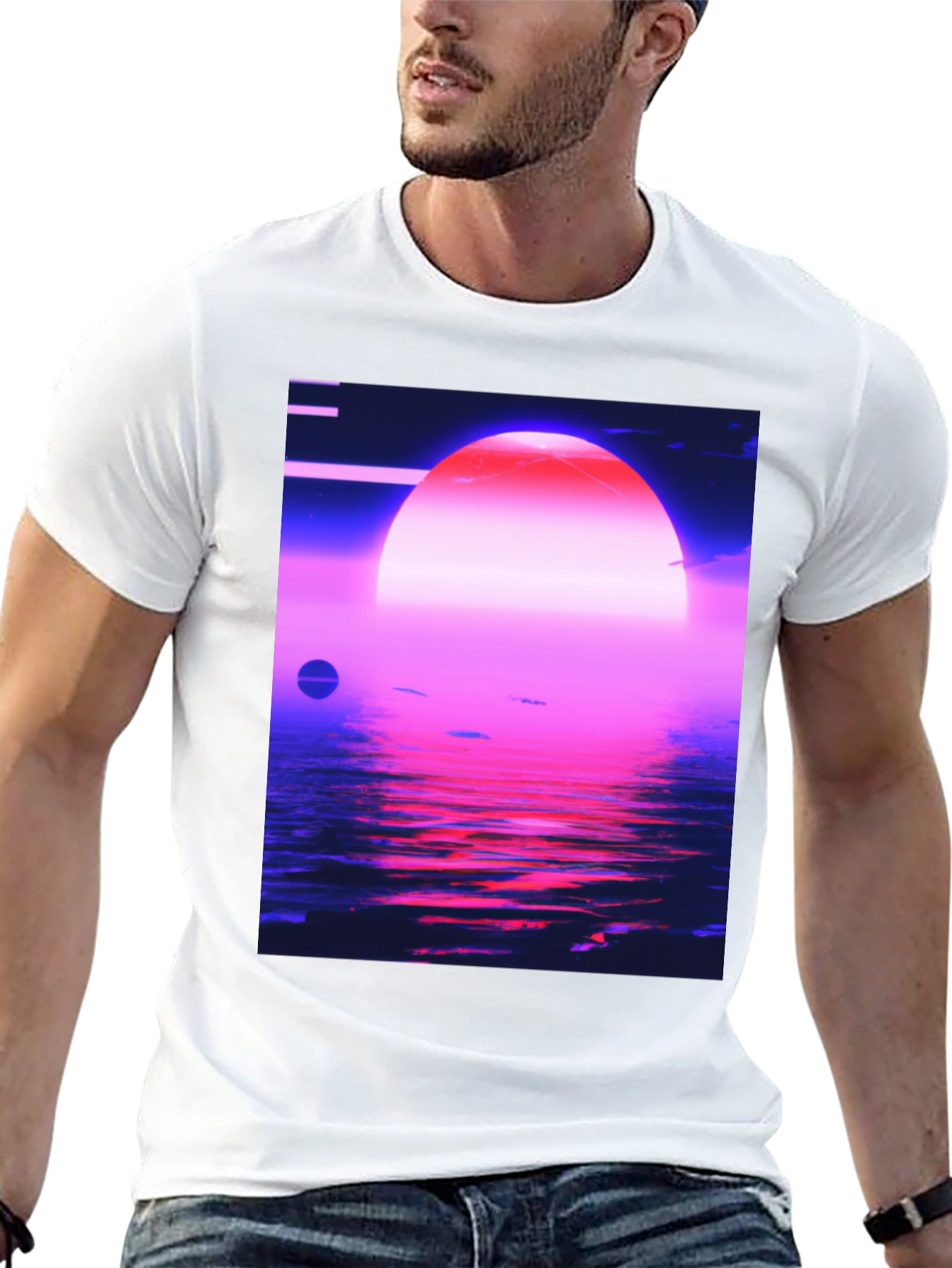 Synthwave Sunset T-Shirt - Retro 80s Aesthetic