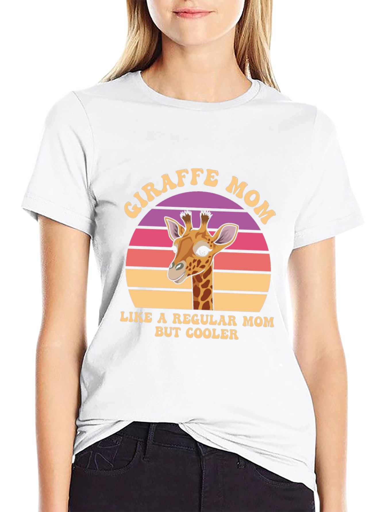 Giraffe Mom Graphic T-Shirt - Cool Animal Lover Tee