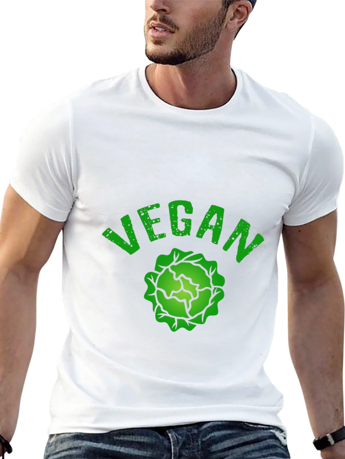 Vegan Cabbage Graphic T-Shirt - Black