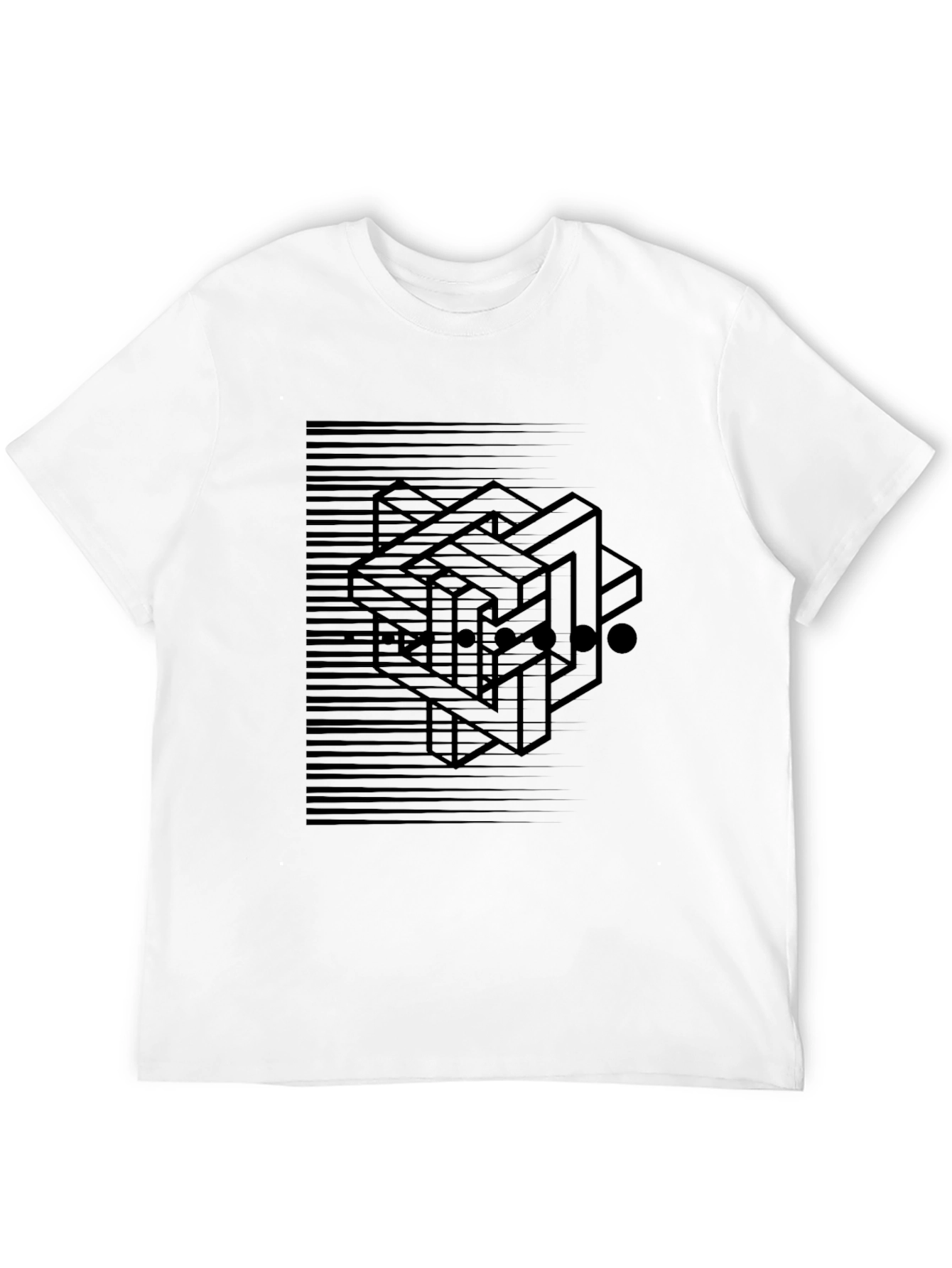 Abstract Illusion Black Graphic Tee