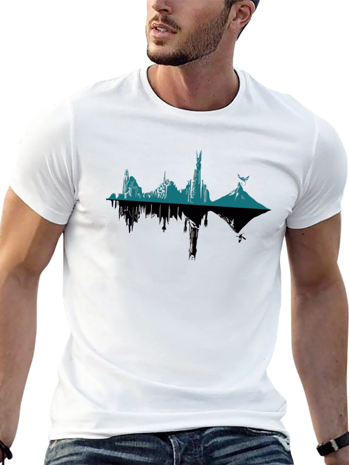 Mirror Image Fantasy Landscape Graphic Tee