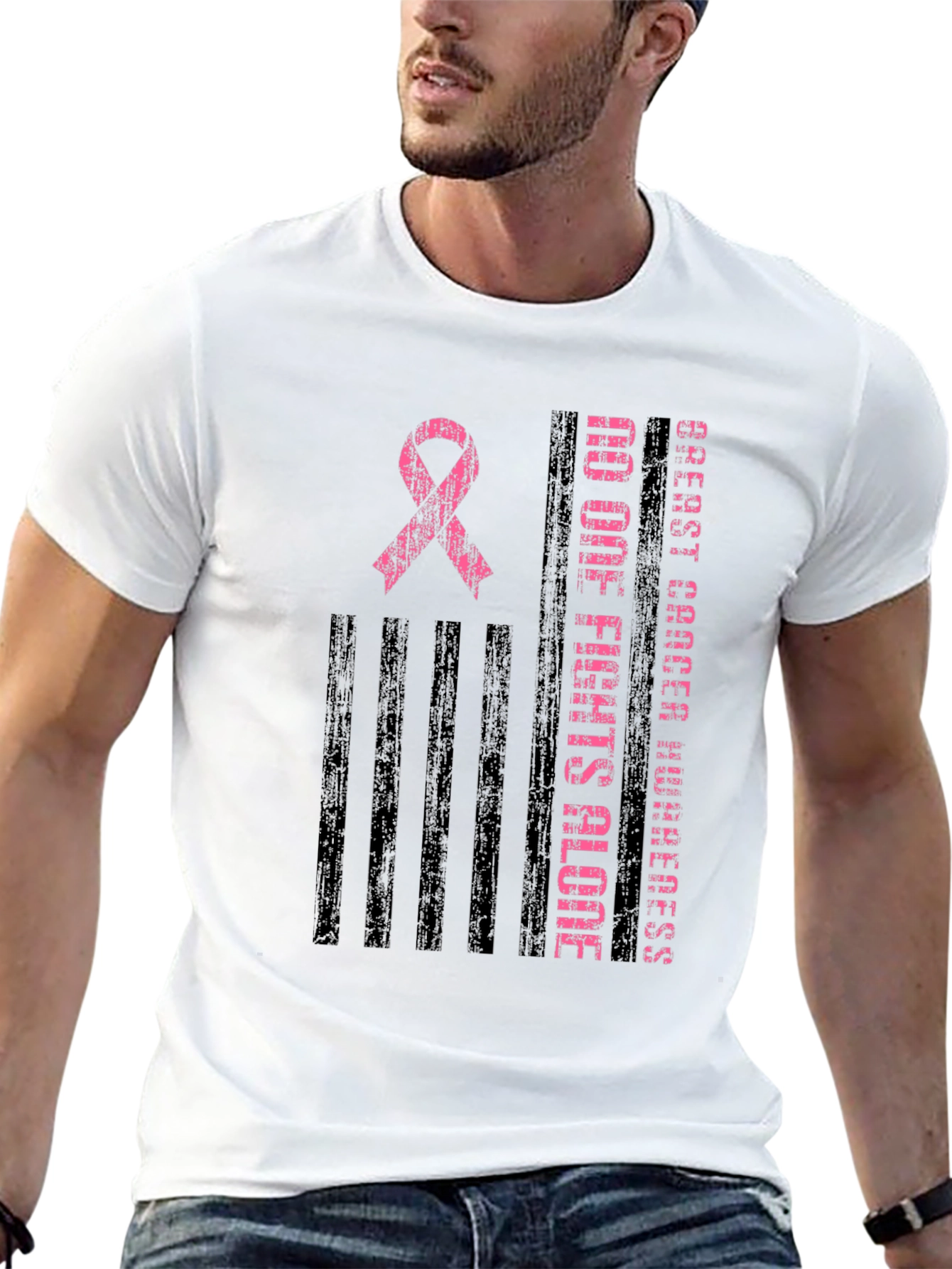 Breast Cancer Awareness Ribbon Graphic Tee