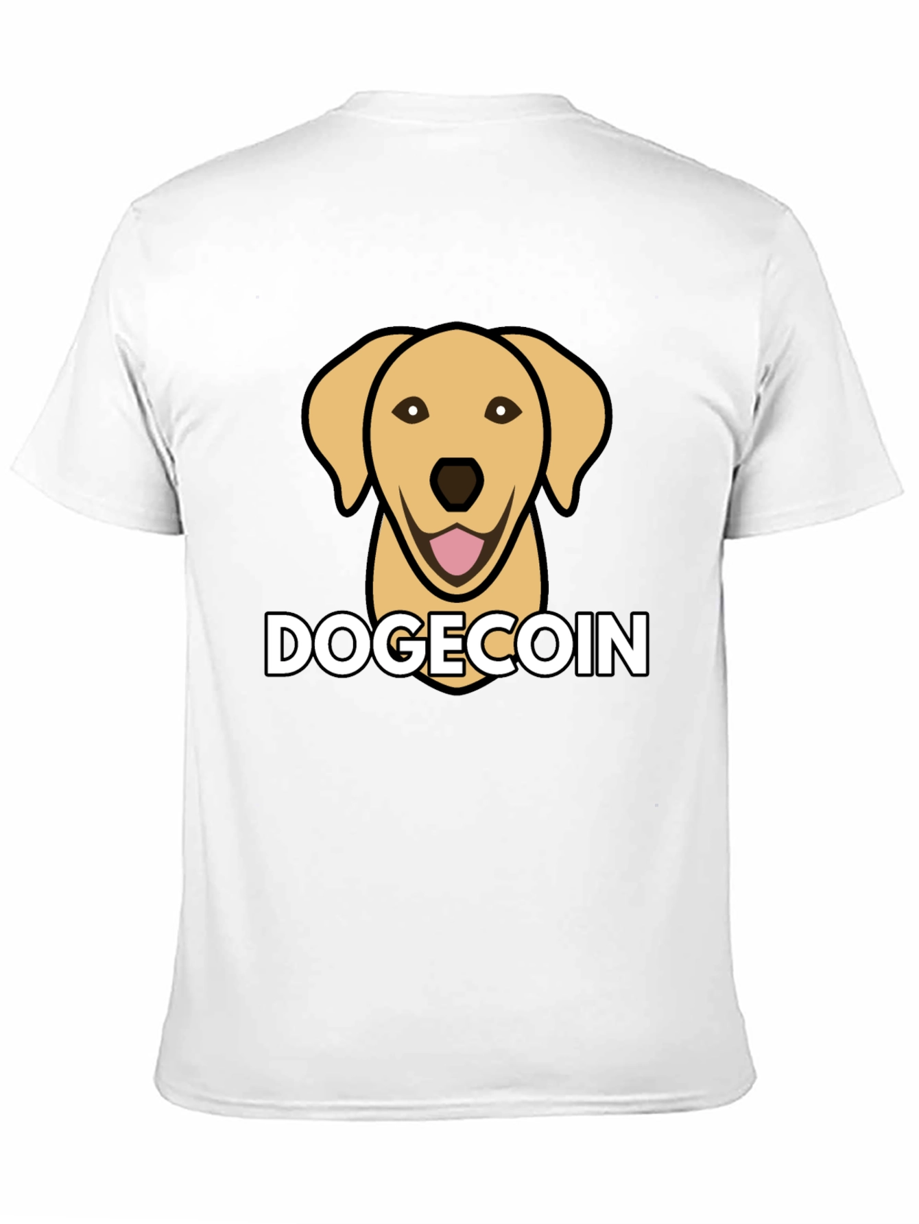 Dogecoin Dog Head Black T-Shirt