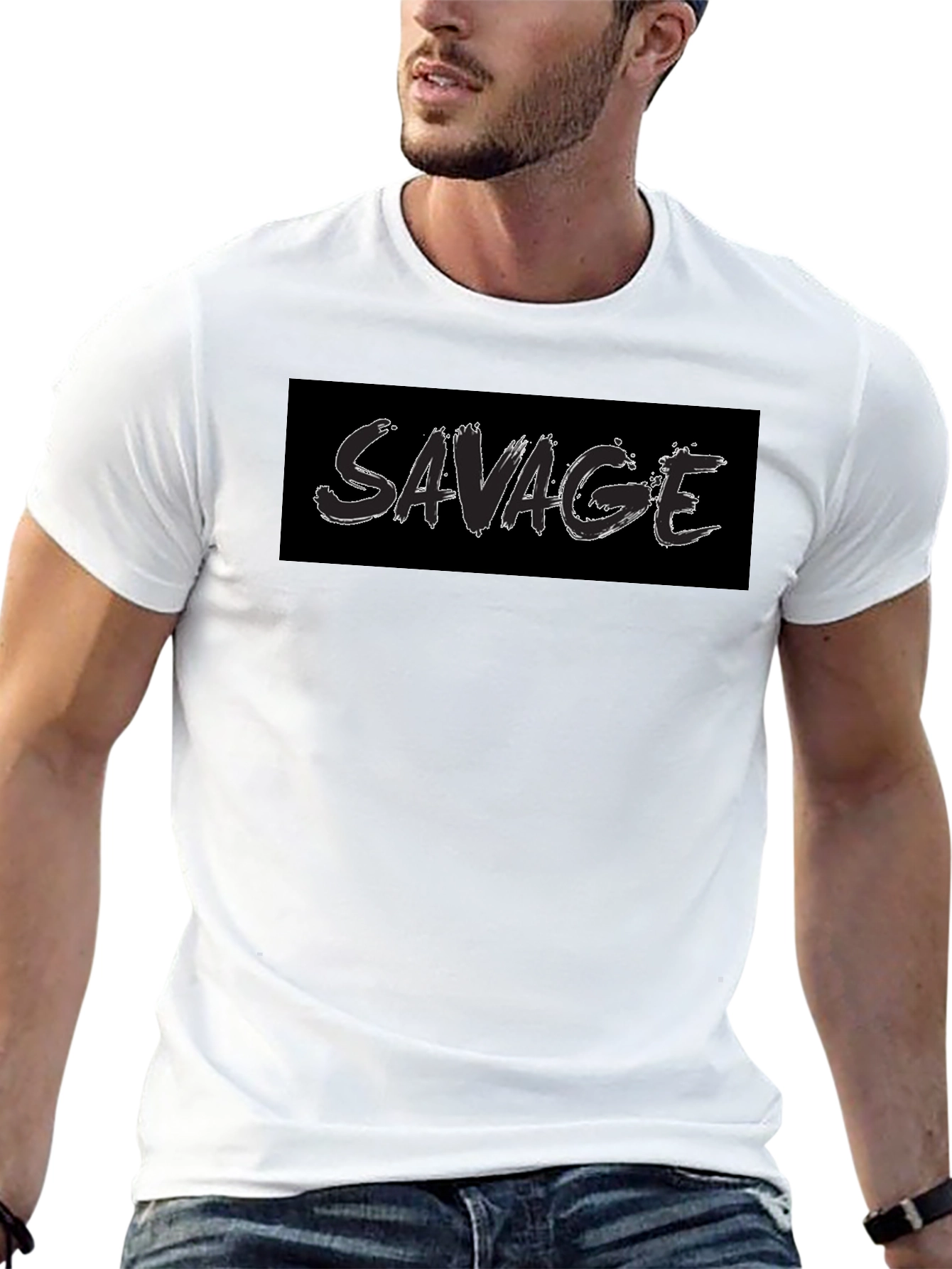 Savage Graphic T-Shirt - Black Crew Neck Tee