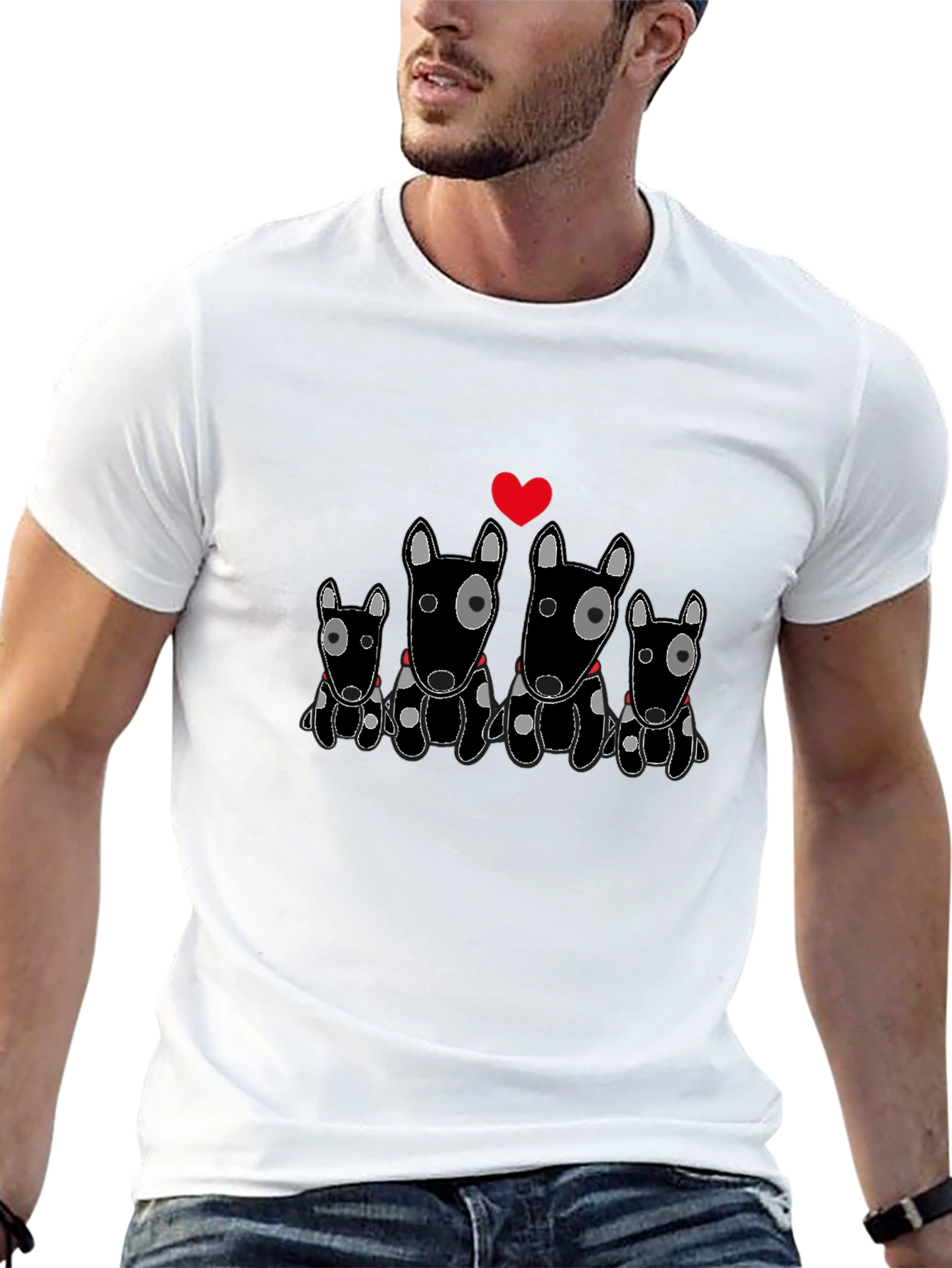 Bull Terrier Family T-Shirt - Cute Dog Lover Tee
