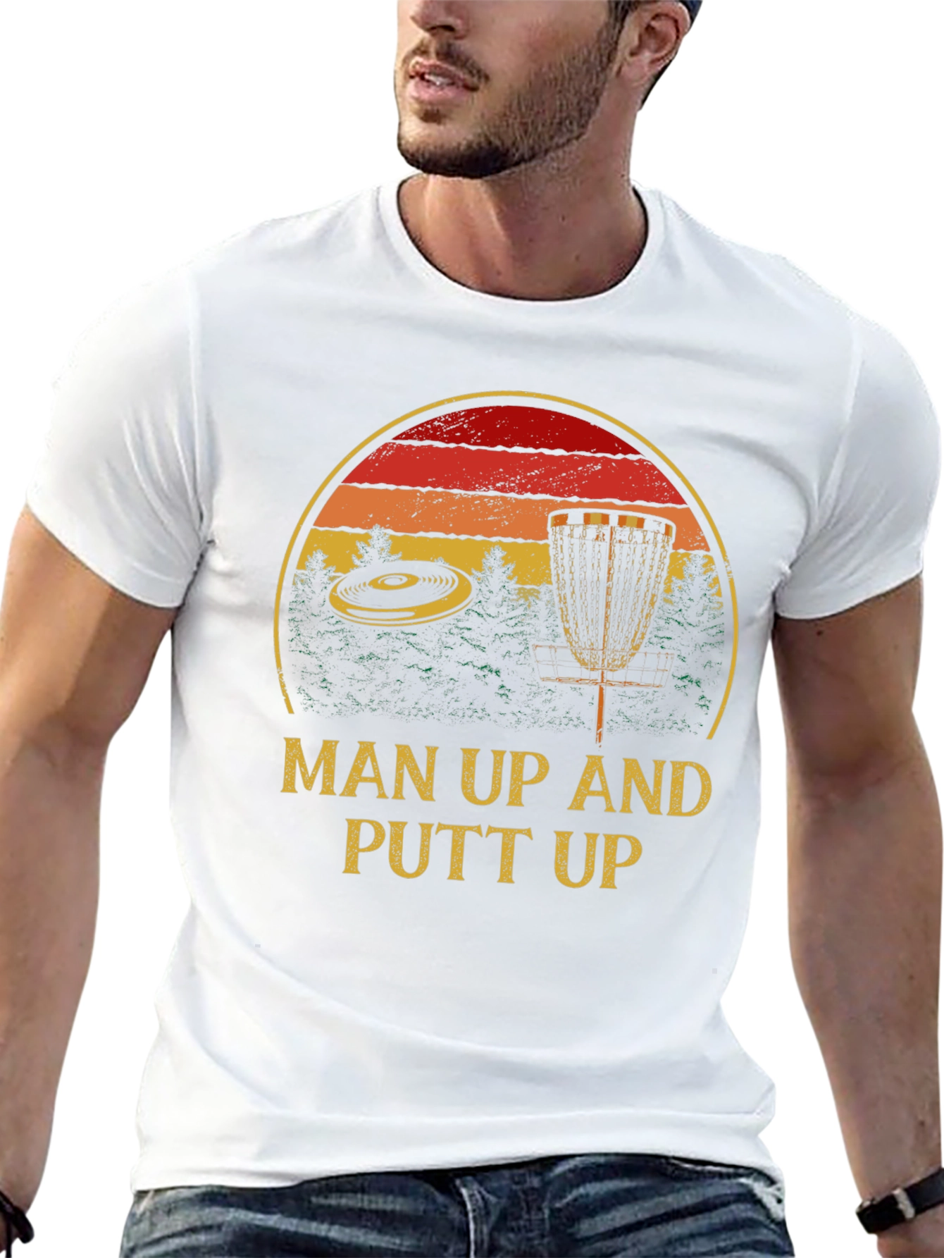 Man Up Putt Up Disc Golf T-Shirt
