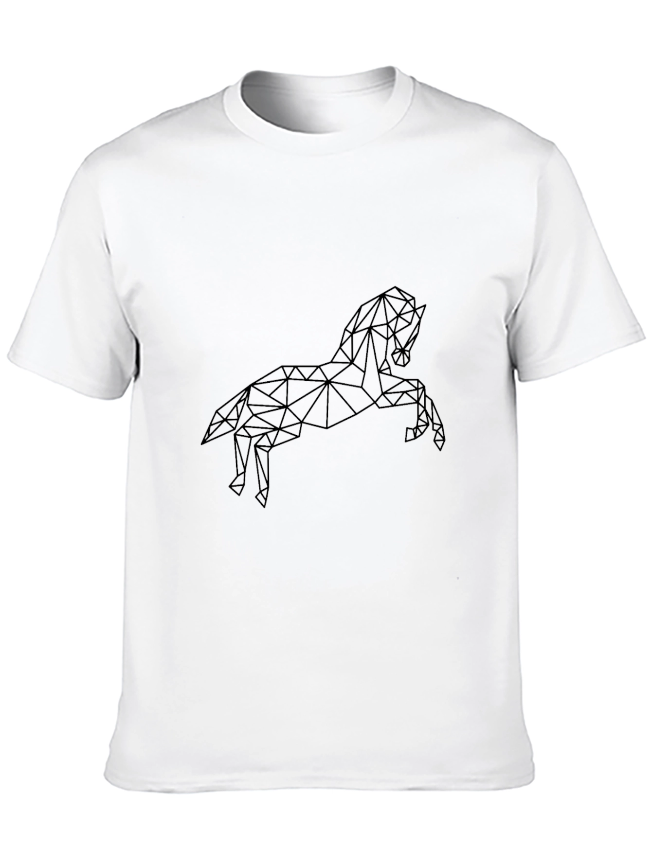 Geometric Horse Graphic Tee - Stylish Black T-Shirt