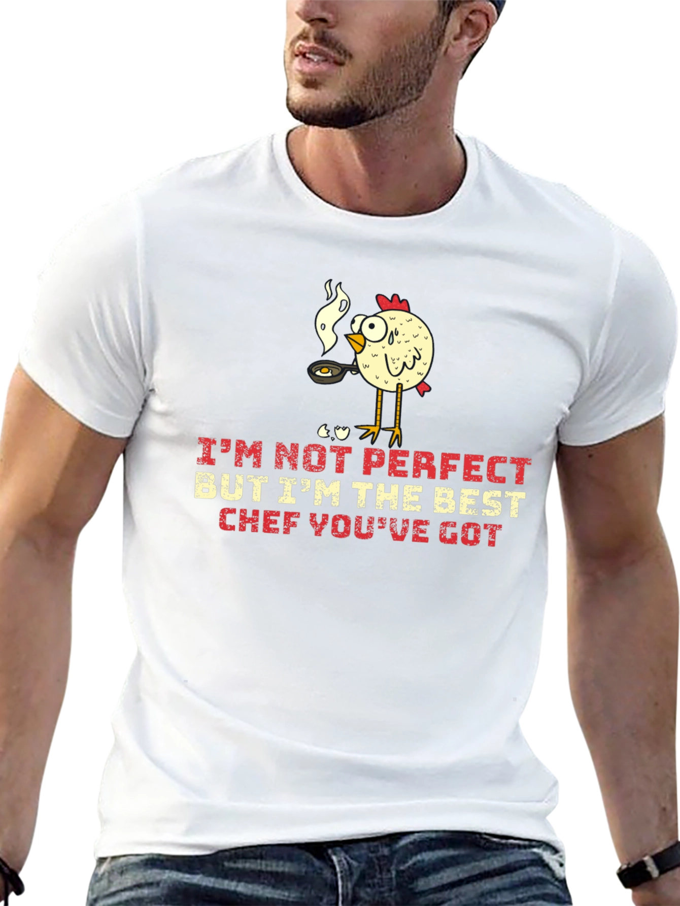 Funny Chicken Chef Graphic T-Shirt