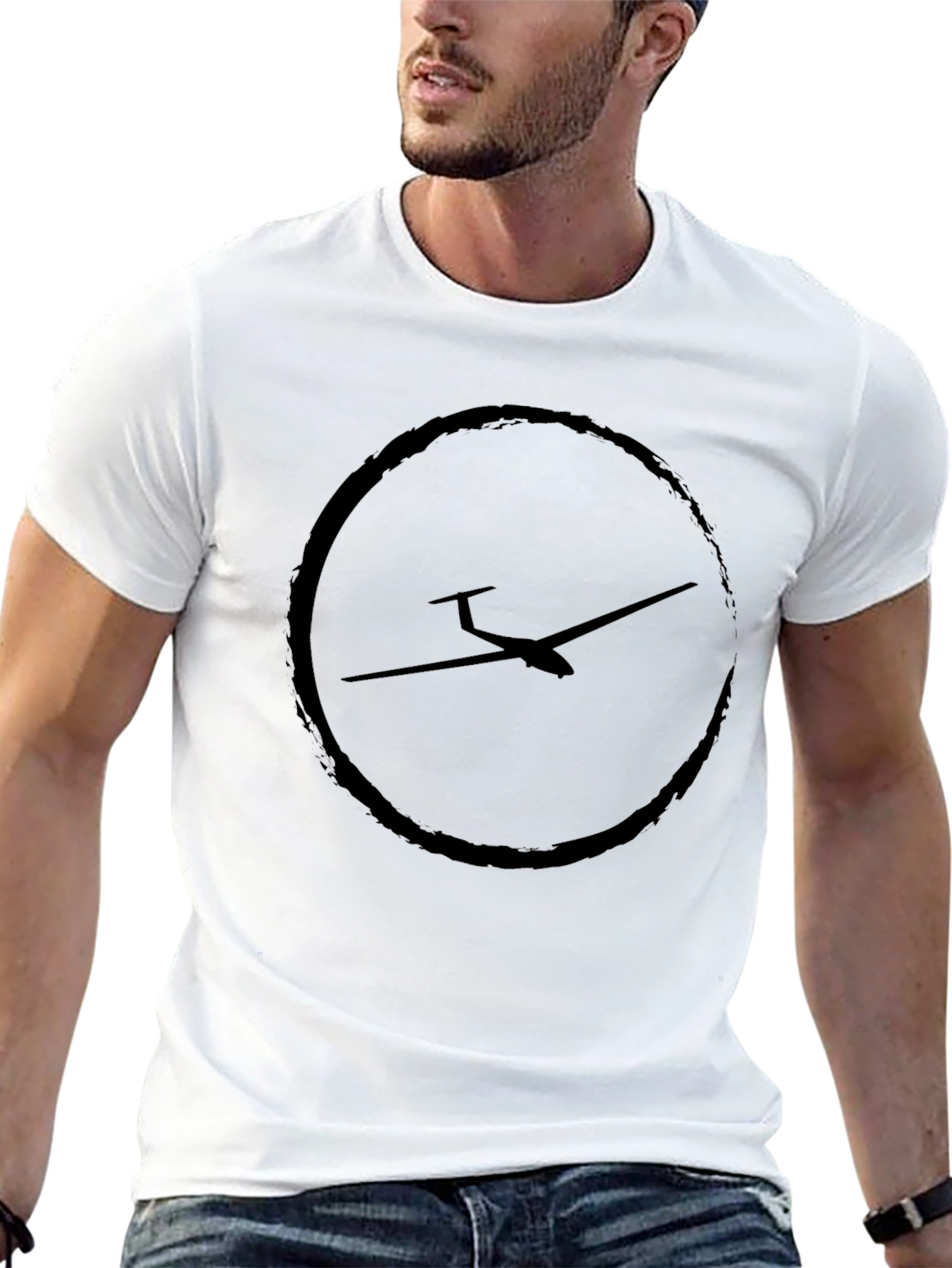 Black Glider Plane T-Shirt
