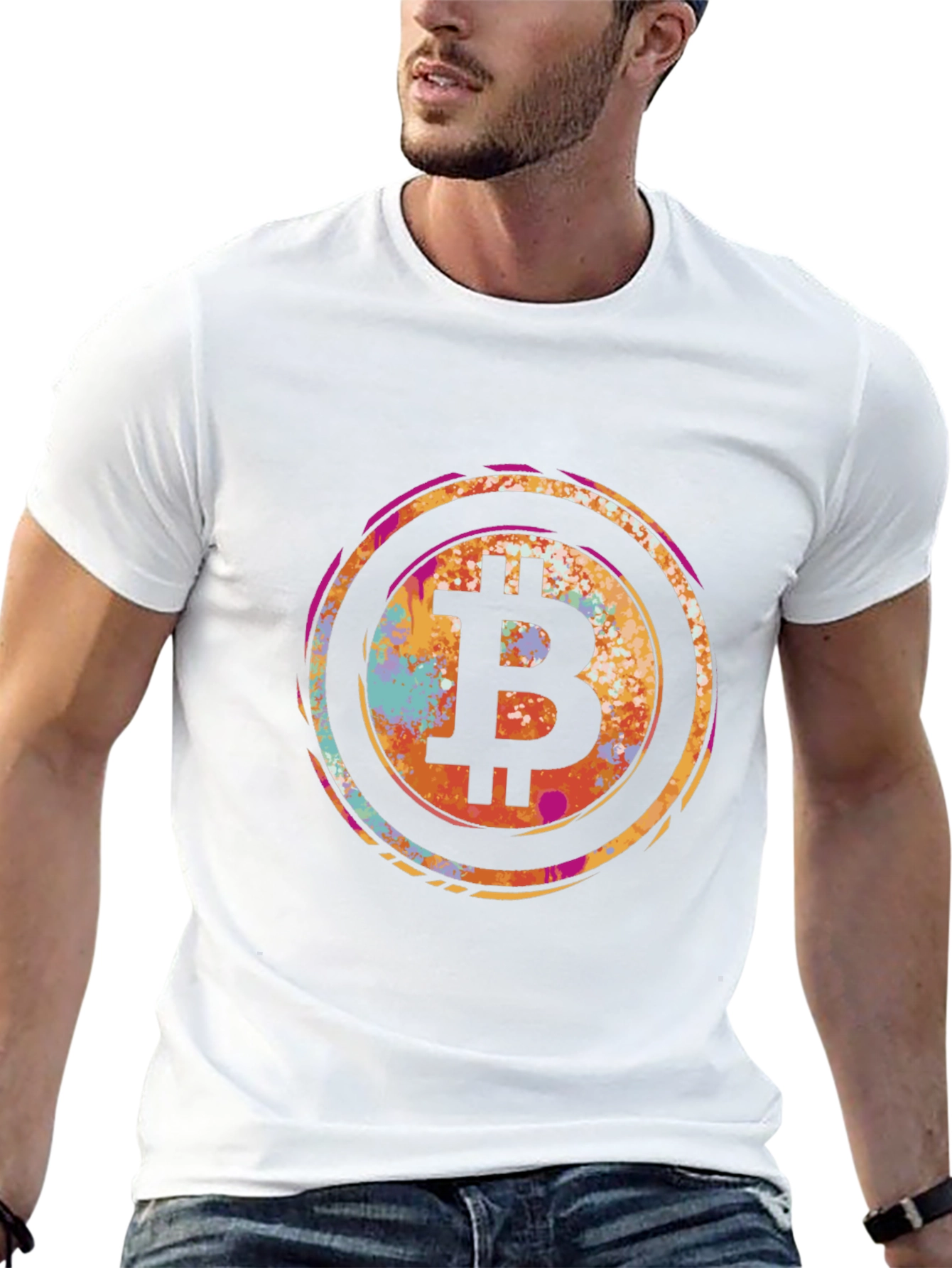 Bitcoin Art Mens Graphic Tee - Black