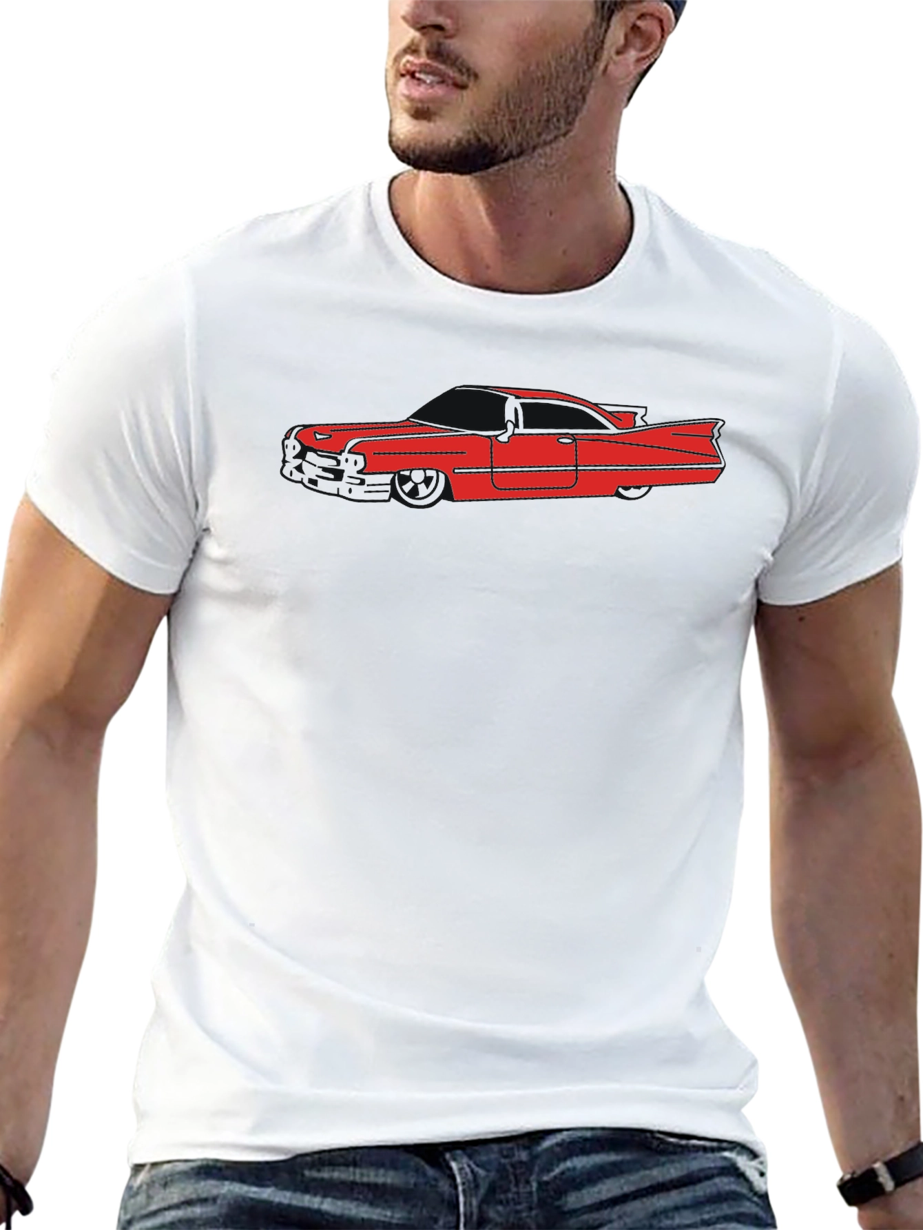 Classic Car Silhouette T-Shirt - Black