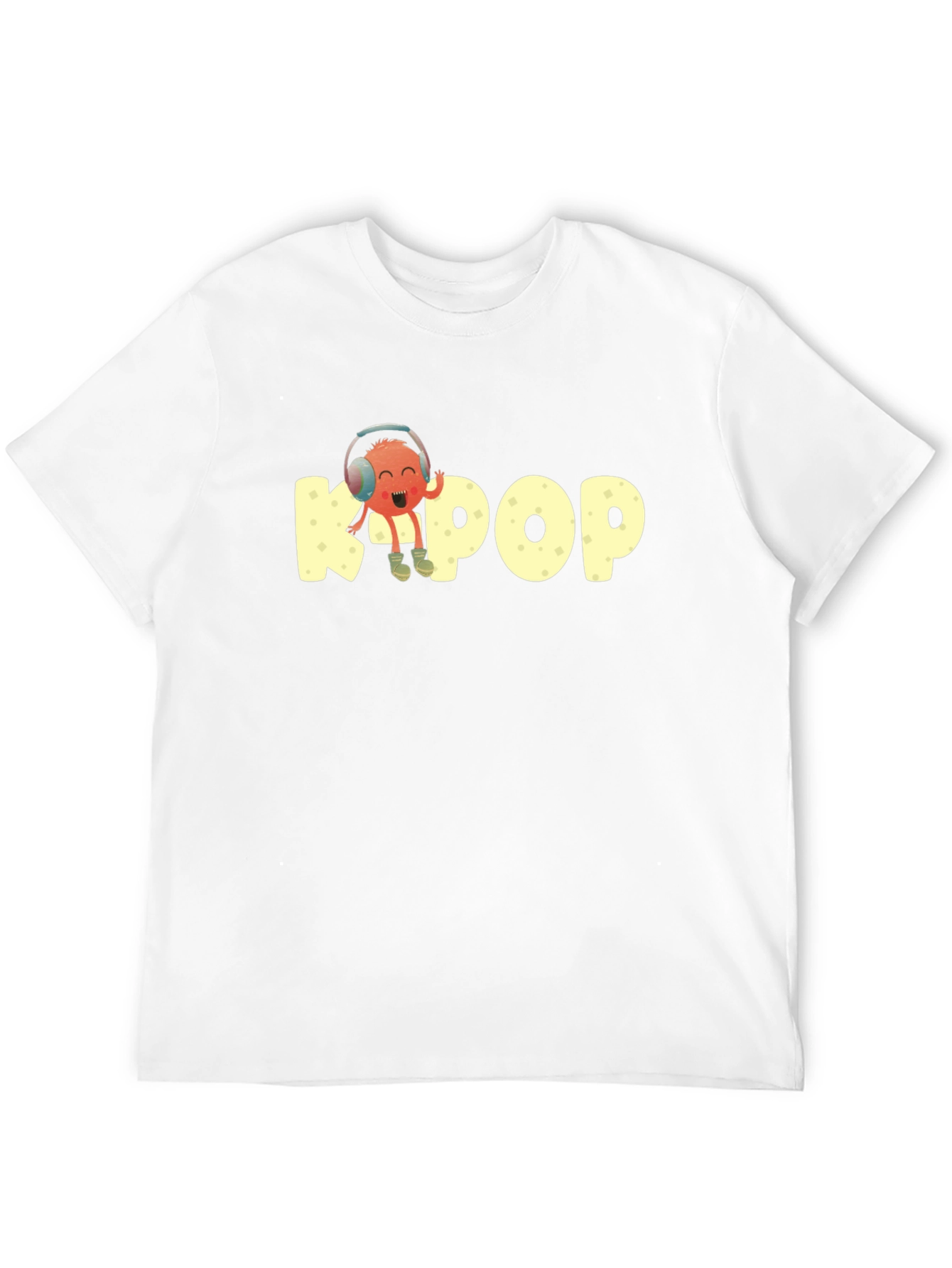 K-Pop Cartoon Graphic Tee - Black